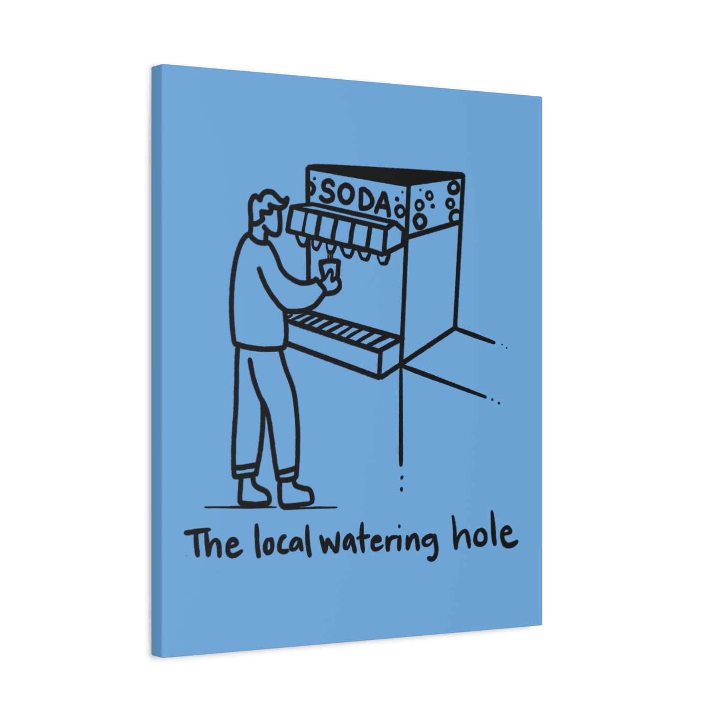 Local Watering Hole Canvas Print - Blue