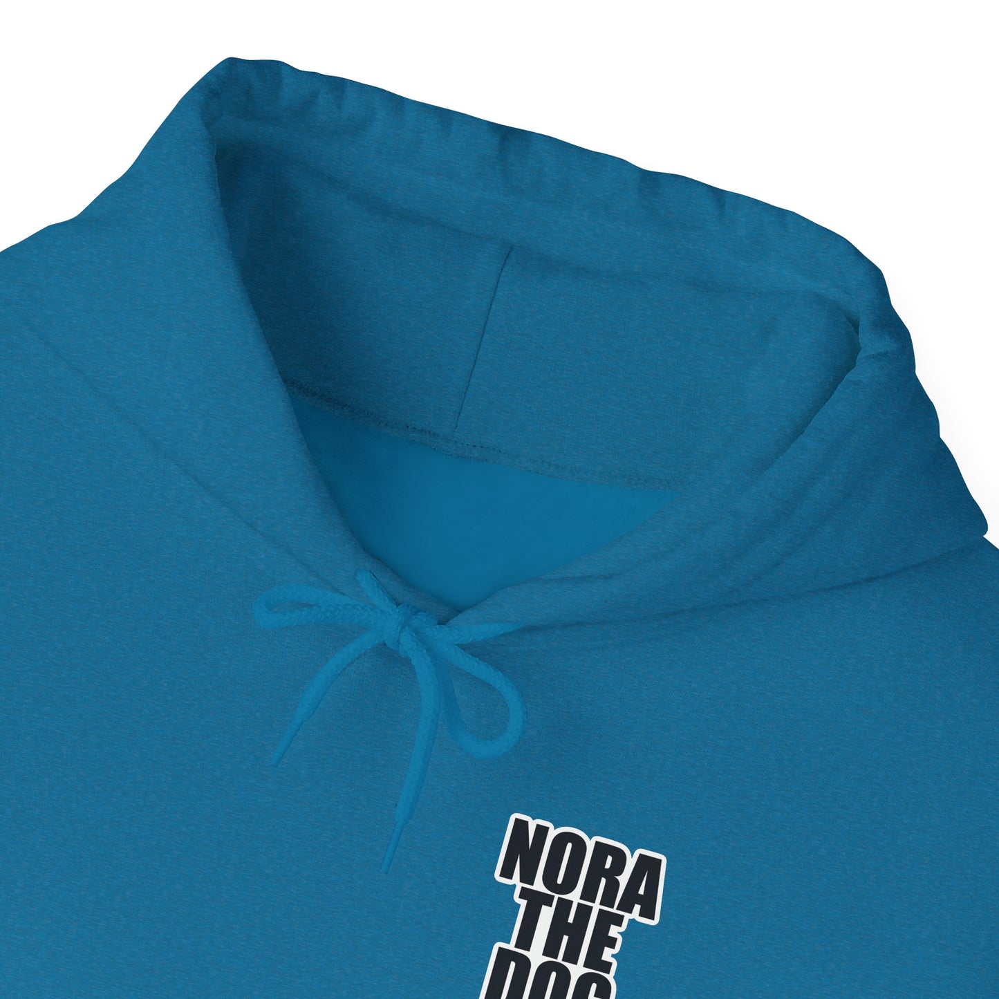 Nora the Dog Heart Hoodie Back Design (Sticker Style Nora) - Nora Hooded Sweatshirt