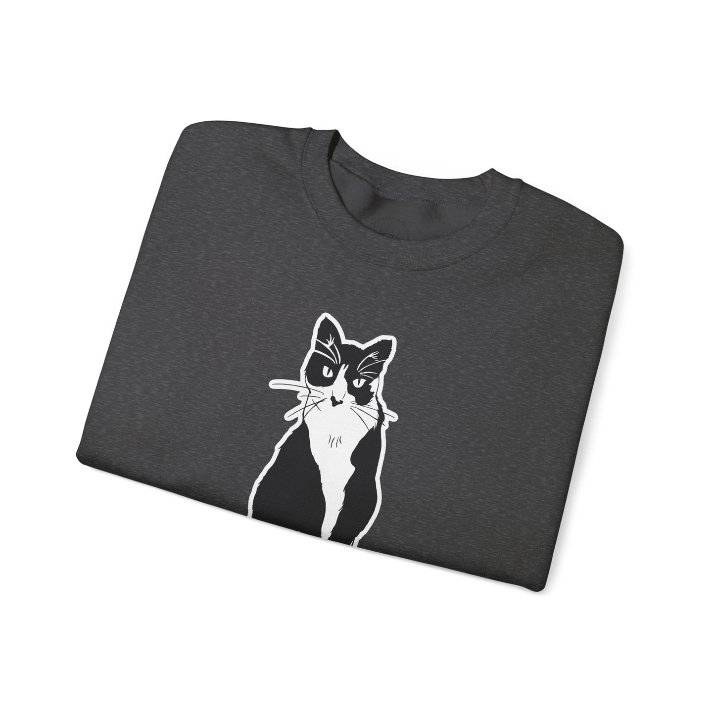 Cat Sweatshirt (Sticker Style Cat) - Cat Drawing Sweatshirt