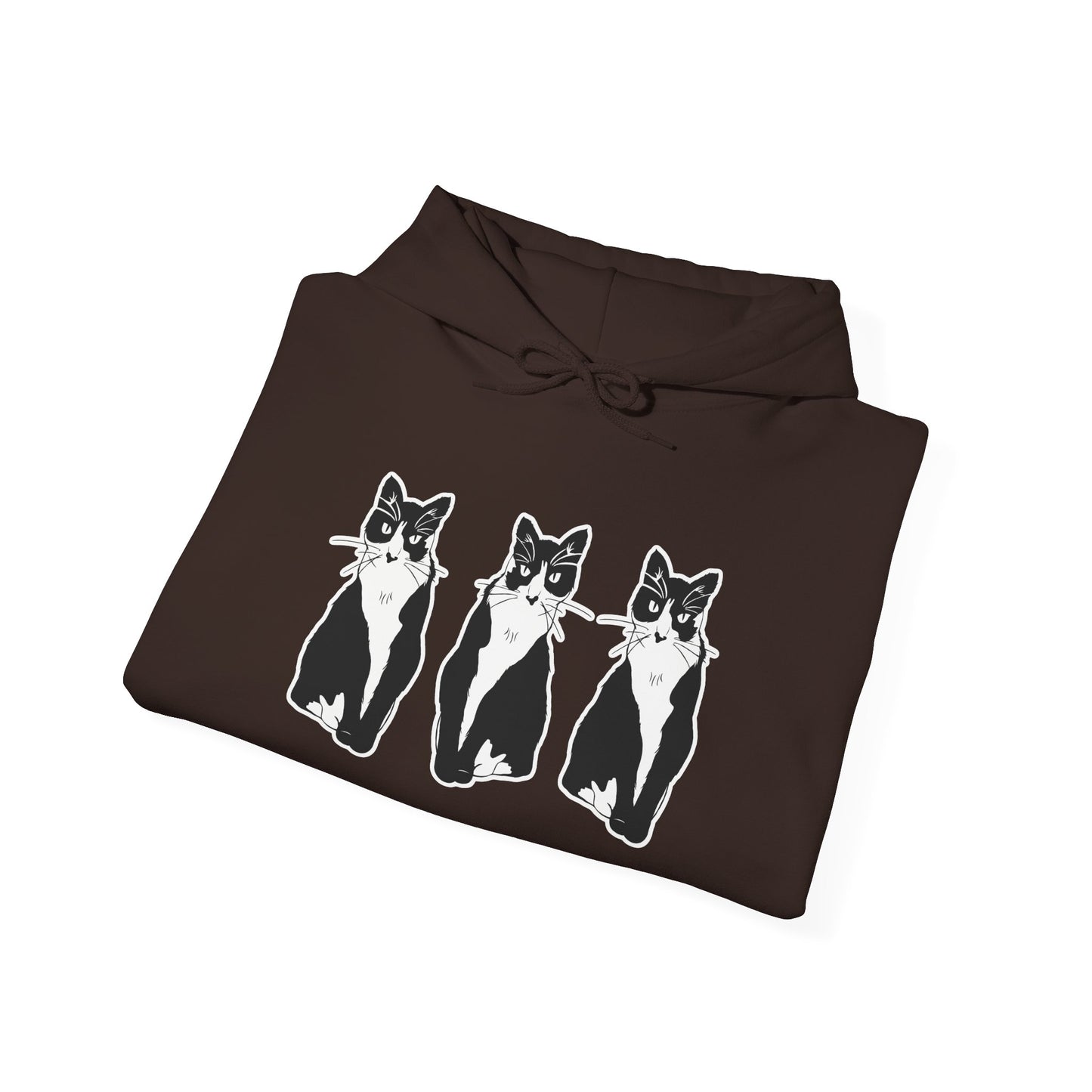 Cat x3 Hoodie (Sticker Style Cat) - Cat Hooded Sweatshirt