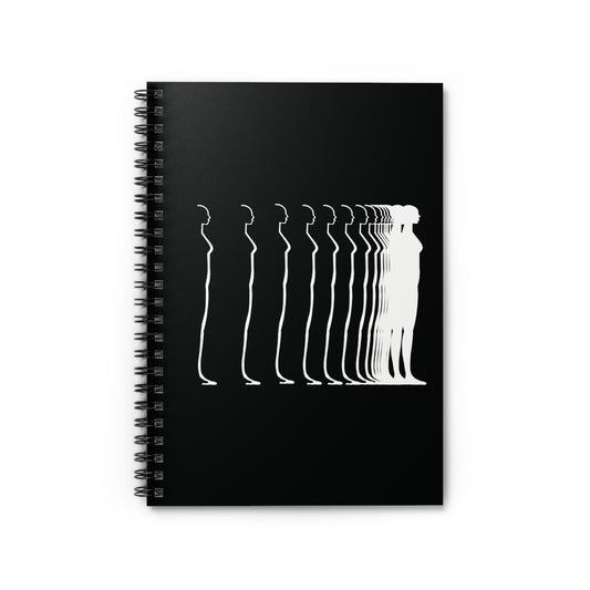 Transcending Spiral Notebook Black Background - Ruled Line