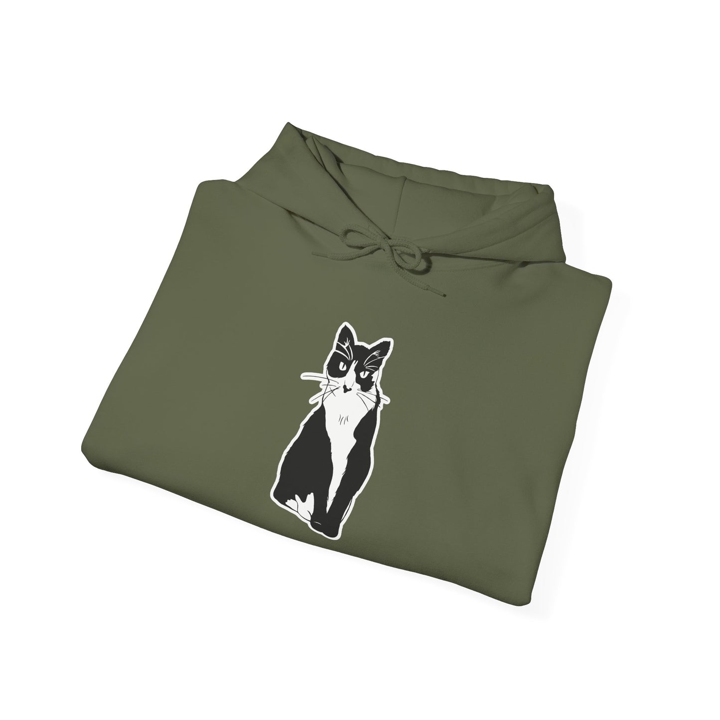 Cat Hoodie (Sticker Style Cat) - Cat Hooded Sweatshirt
