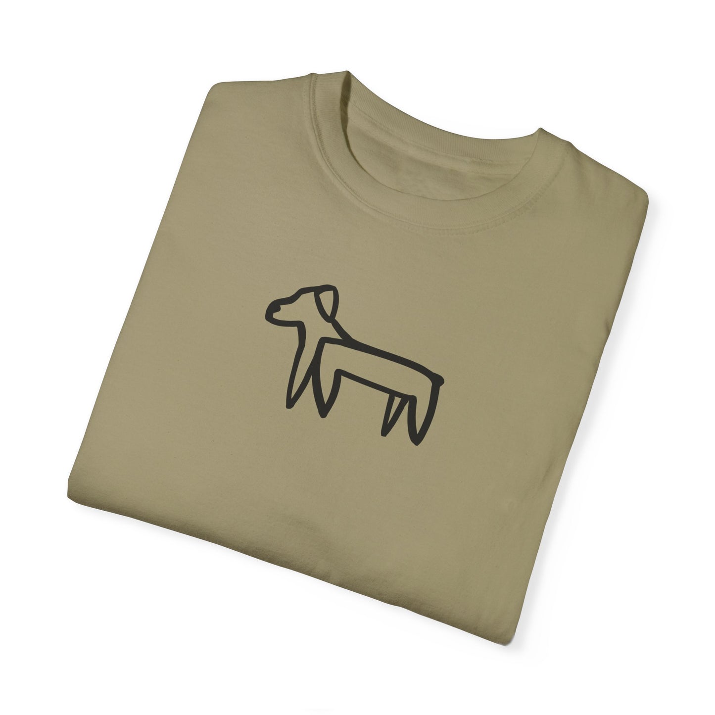 Dog Tee (Transparent Style Black Dog) - Dog Drawing Shirt