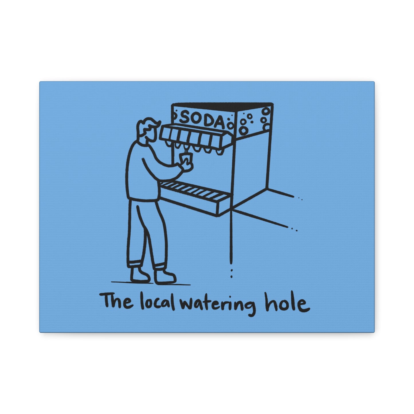 Local Watering Hole Canvas Print - Blue