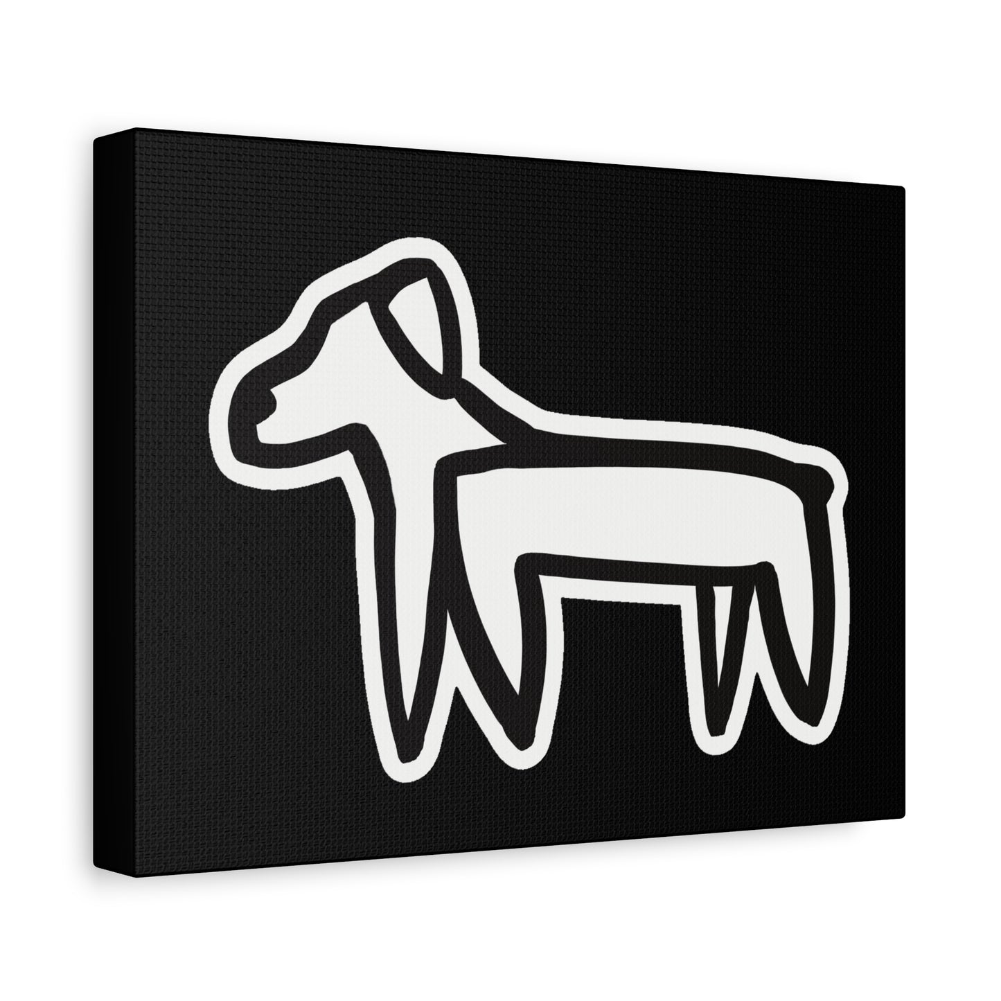 Dog Canvas Print on Black (Sticker Style Dog) - Dog Art Print