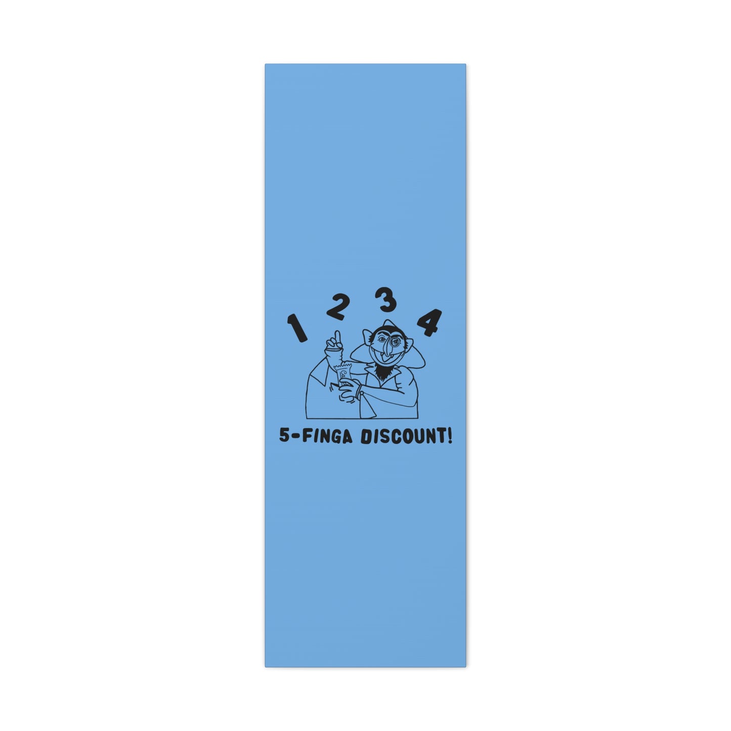 Five Finger Discount Outline Canvas Print Light Blue - Sesame Street The Count Parody Art Print