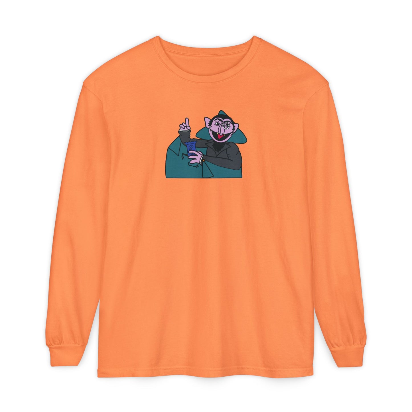 The Count Stealing Candy Long Sleeve - Sesame Street The Count Parody Long Sleeve Shirt