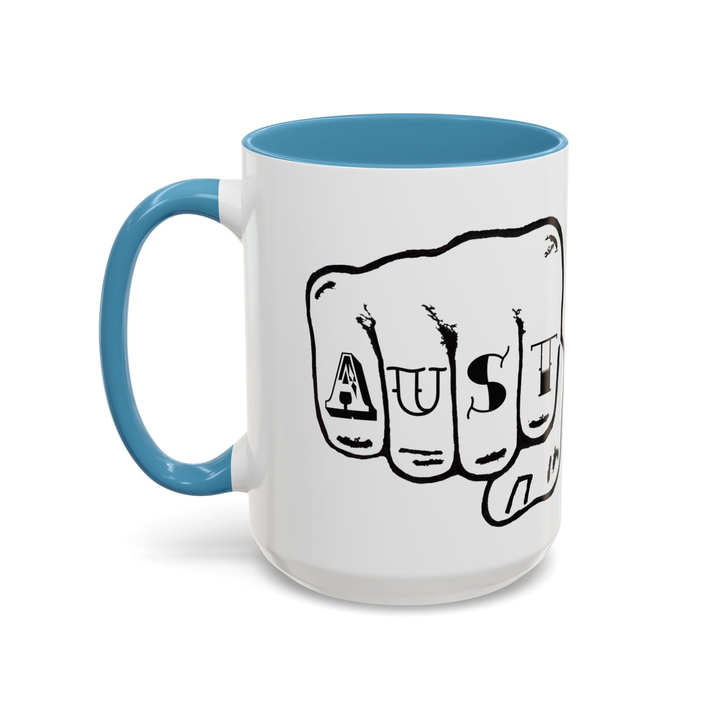 Austin Knuckle Tats Tattooed Fists Accent Mug Giant Fists Edition