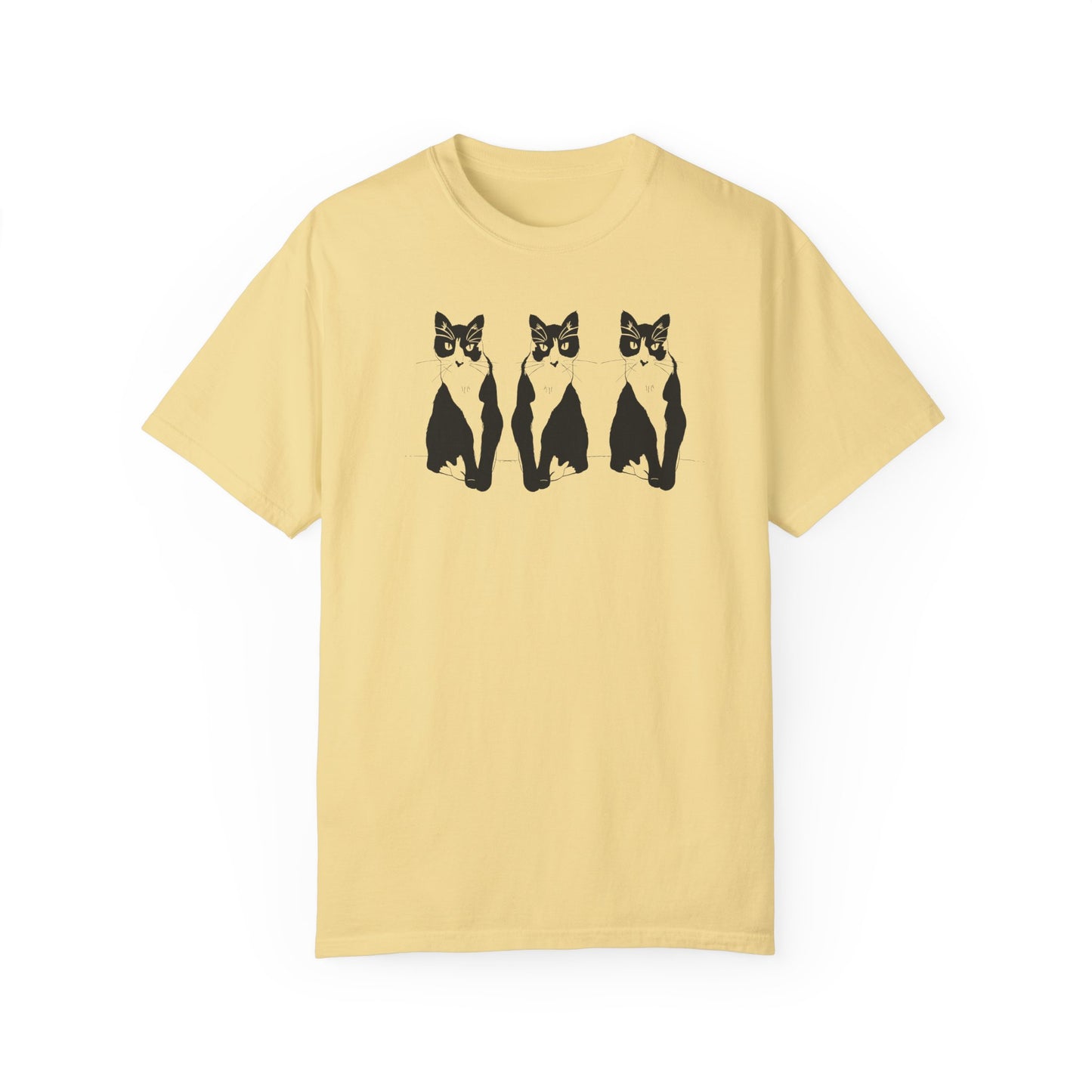 Cat x3 Tee (Transparent Style Cat) - Cat Drawing Shirt