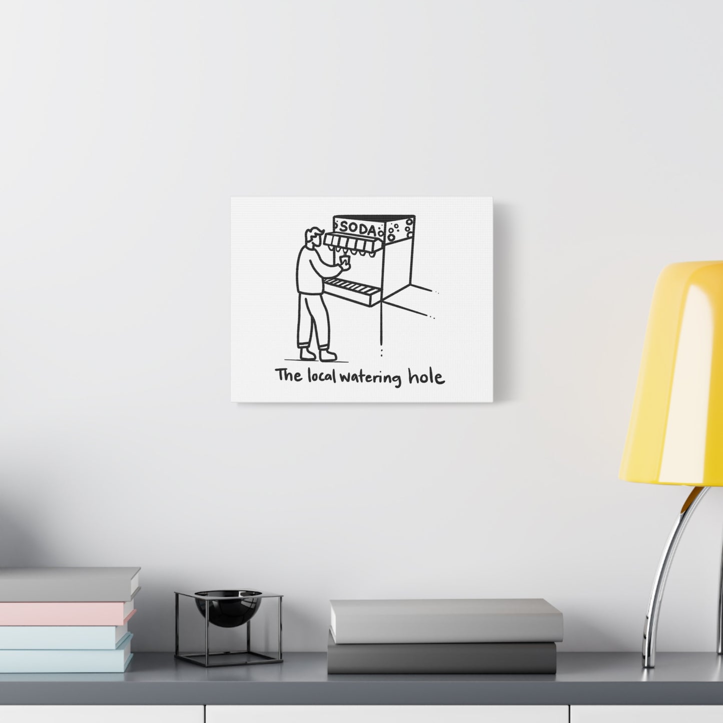 Local Watering Hole Canvas Print - White Background