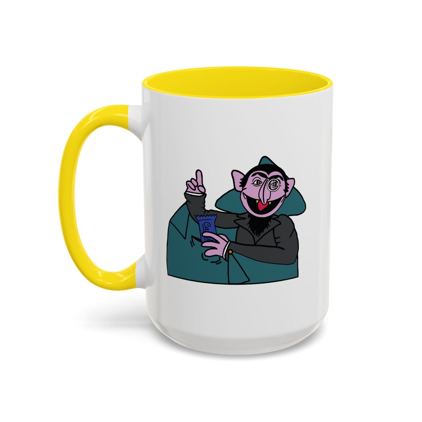 The Count Stealing Candy Accent Mug - Sesame Street The Count Parody Coffee Mug