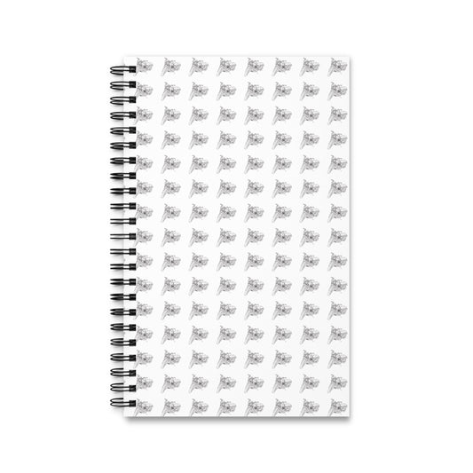 Motorcycle Pattern Spiral Notebook White