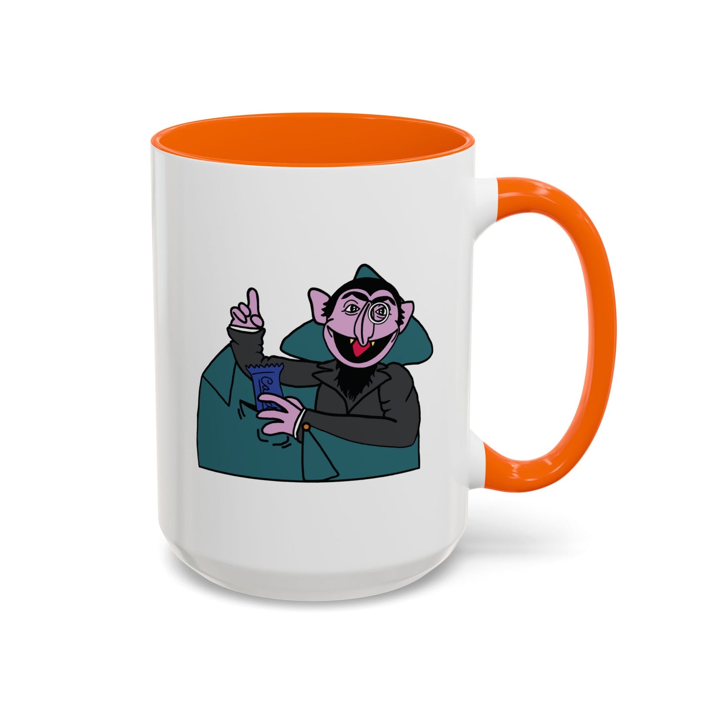 The Count Stealing Candy Accent Mug - Sesame Street The Count Parody Coffee Mug