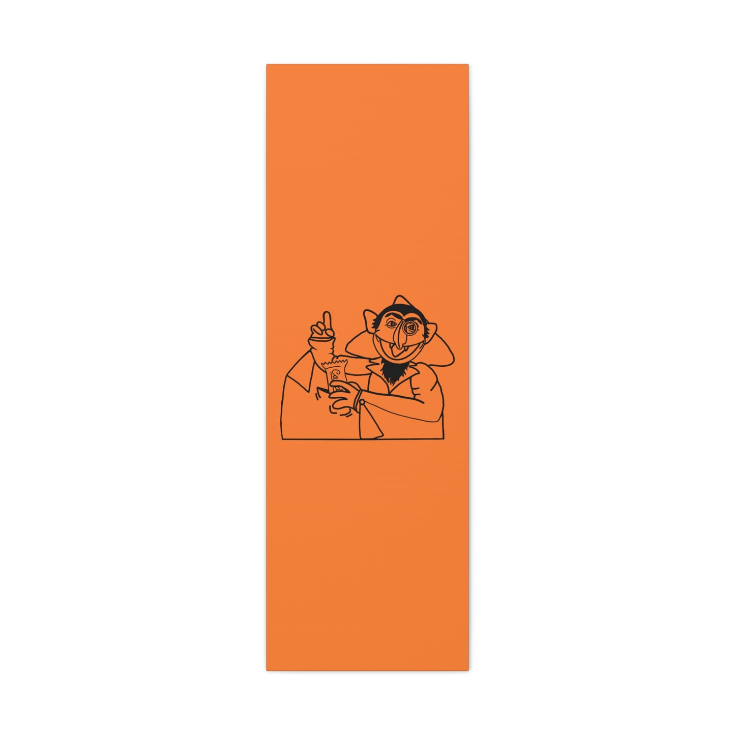 The Count Stealing Candy Outline Canvas Print Light Orange - Sesame Street The Count Parody Art