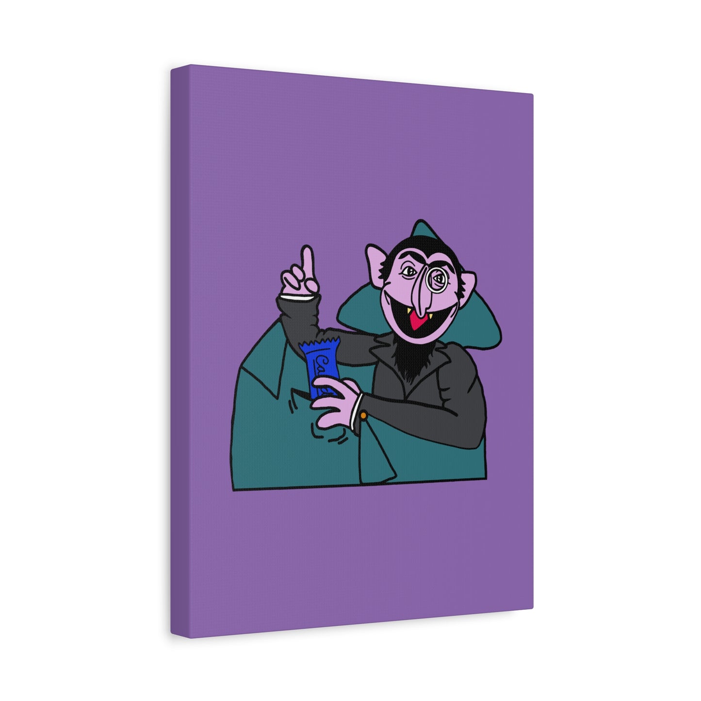 The Count Stealing Candy Canvas Print Light Purple - Sesame Street The Count Canvas Art