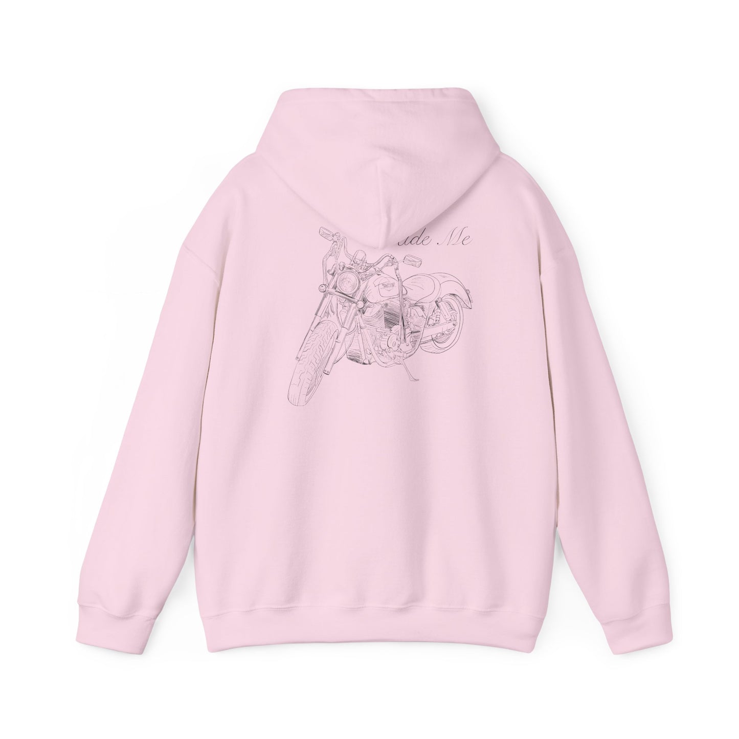 Ride Me Harley Motorcycle Drawing Hoodie Sweatshirt - Back Design