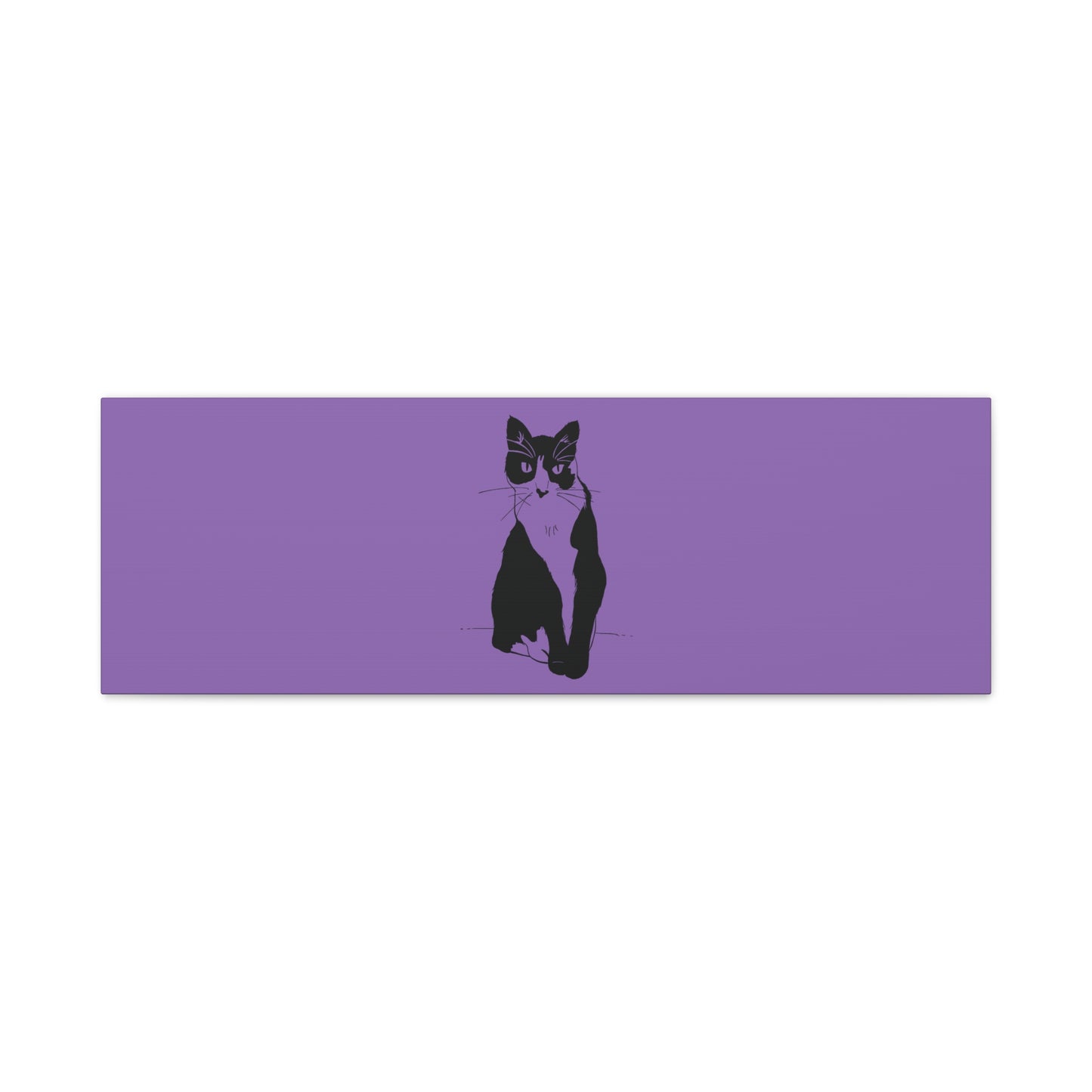 Cat Canvas Print on Purple (Transparent Style Cat) - Cat Drawing Art