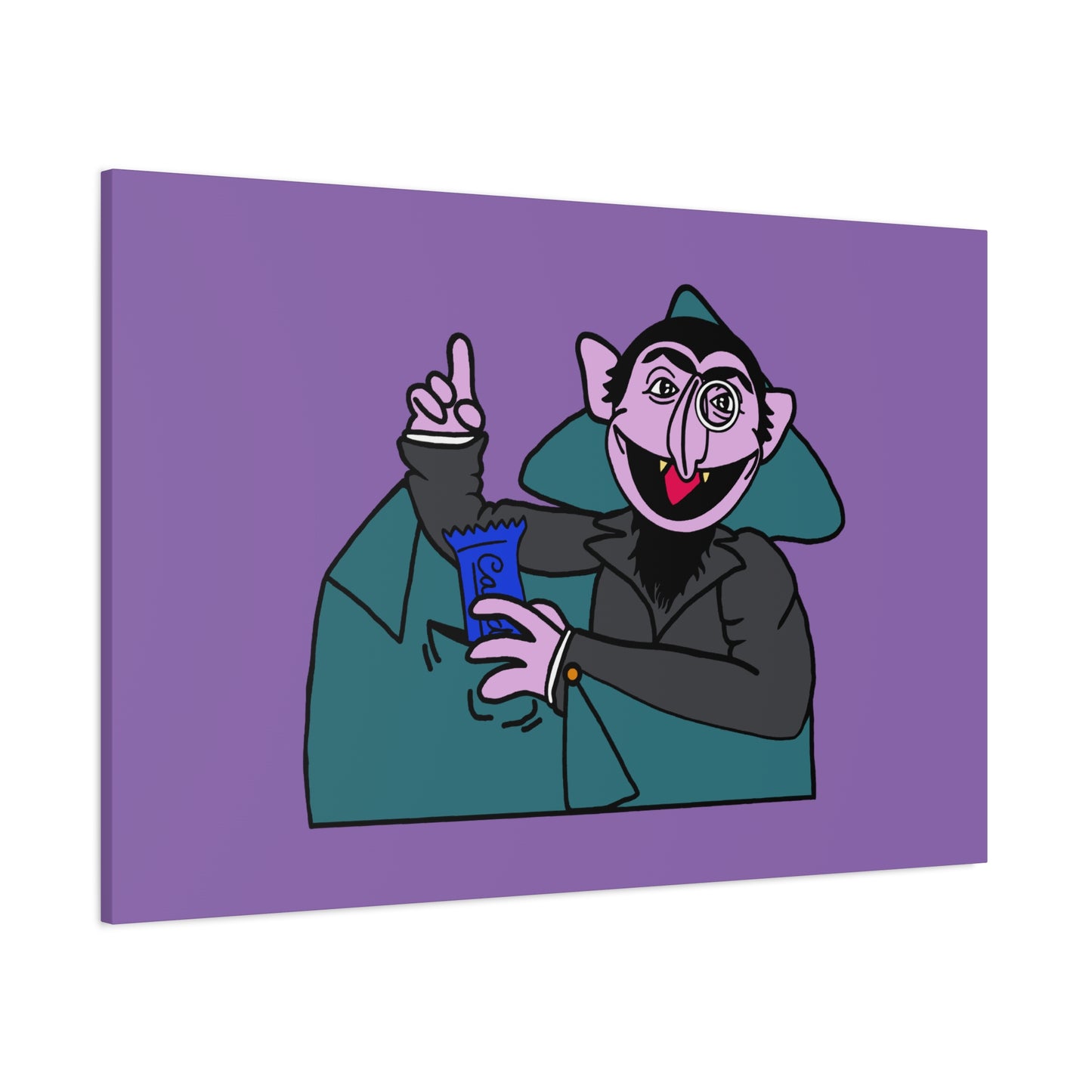 The Count Stealing Candy Canvas Print Light Purple - Sesame Street The Count Canvas Art