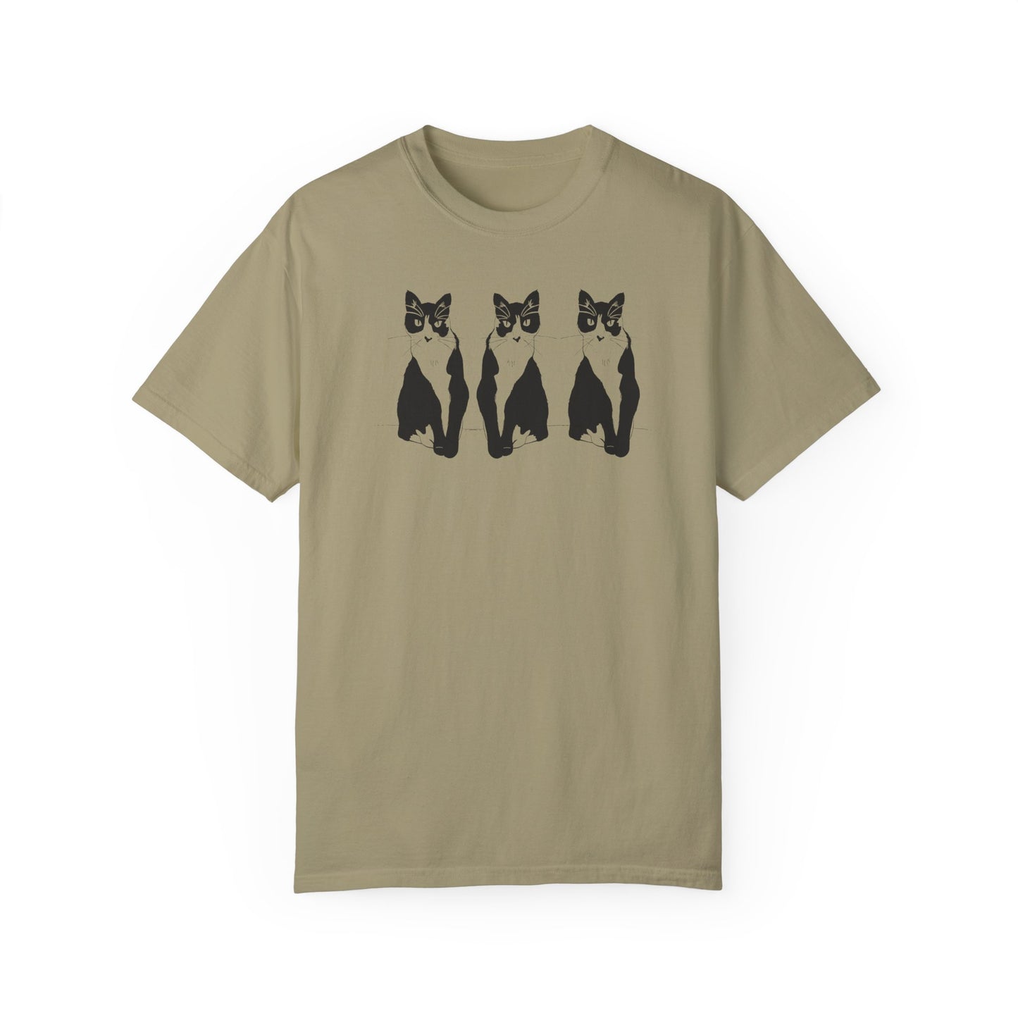 Cat x3 Tee (Transparent Style Cat) - Cat Drawing Shirt