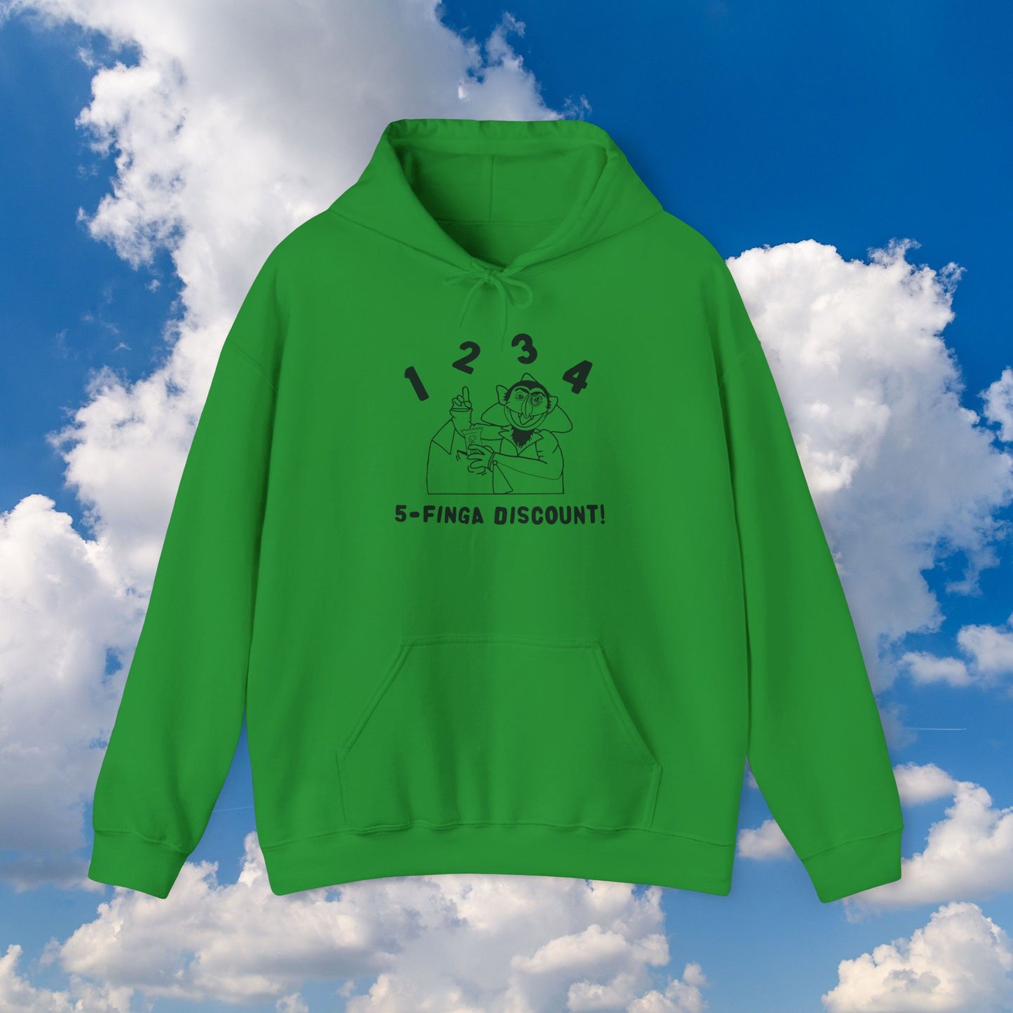 Five Finger Discount Outline Hoodie - Sesame Street The Count Parody Hooded Sweatshirt