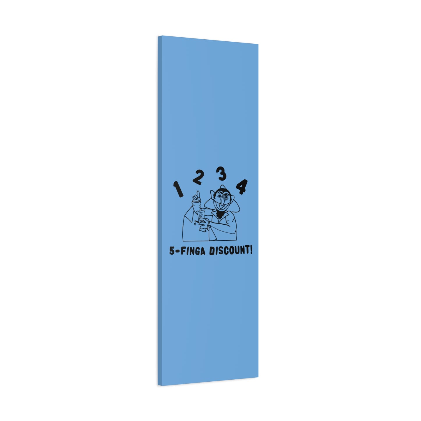 Five Finger Discount Outline Canvas Print Light Blue - Sesame Street The Count Parody Art Print