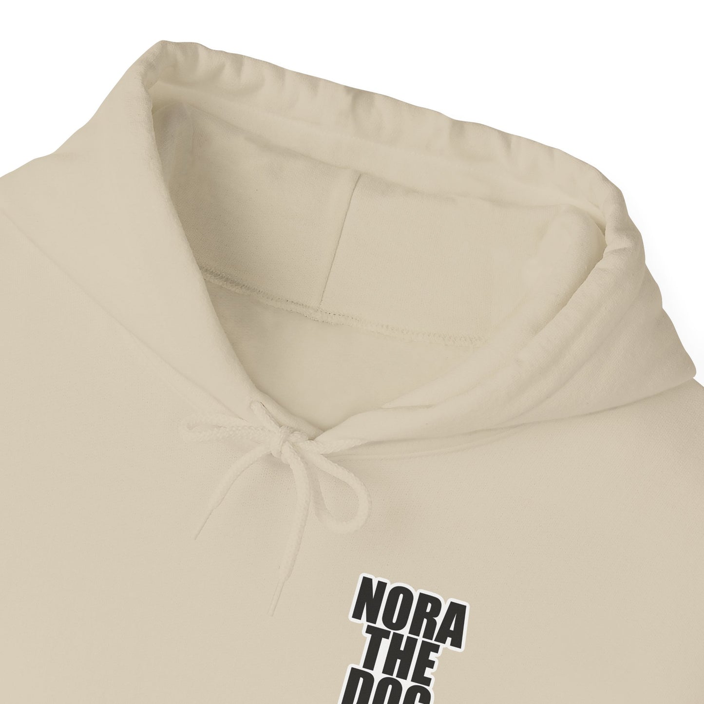 Nora the Dog Heart Hoodie Back Design (Sticker Style Nora) - Nora Hooded Sweatshirt