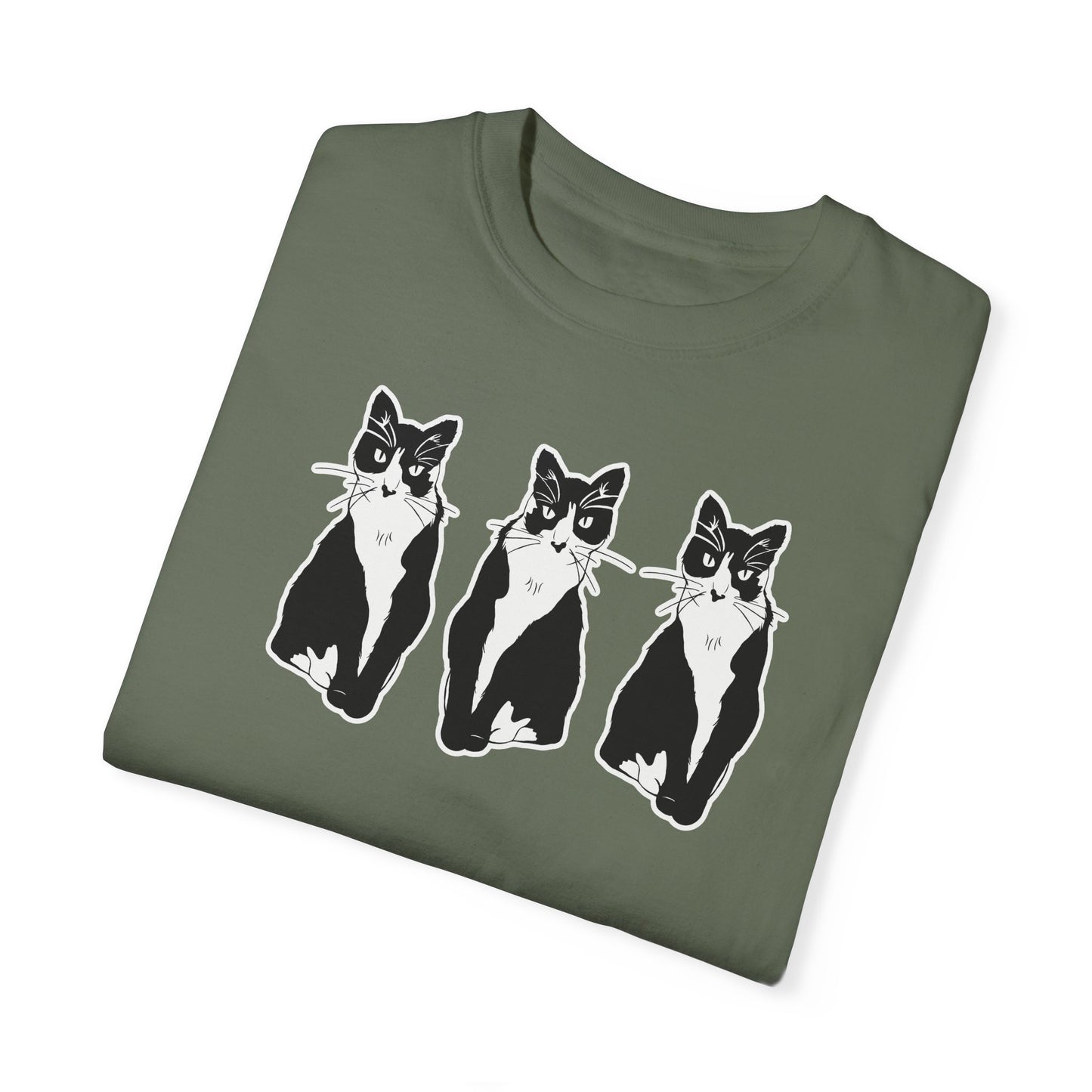 Cat x3 Tee (Sticker Style Cat) - Cat Drawing Shirt