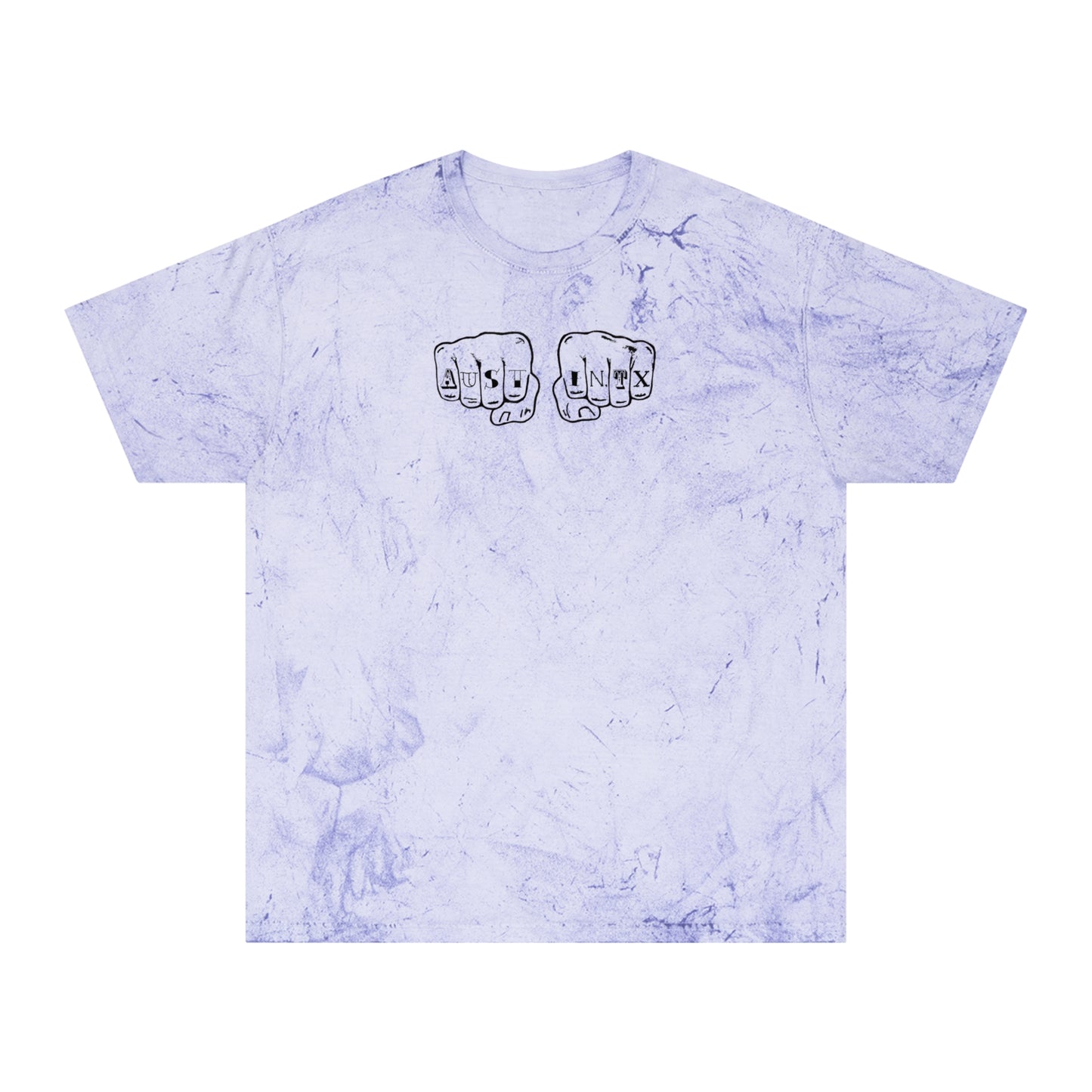 Austin Knuckle Tats Tattooed Fists Color Blast Tee