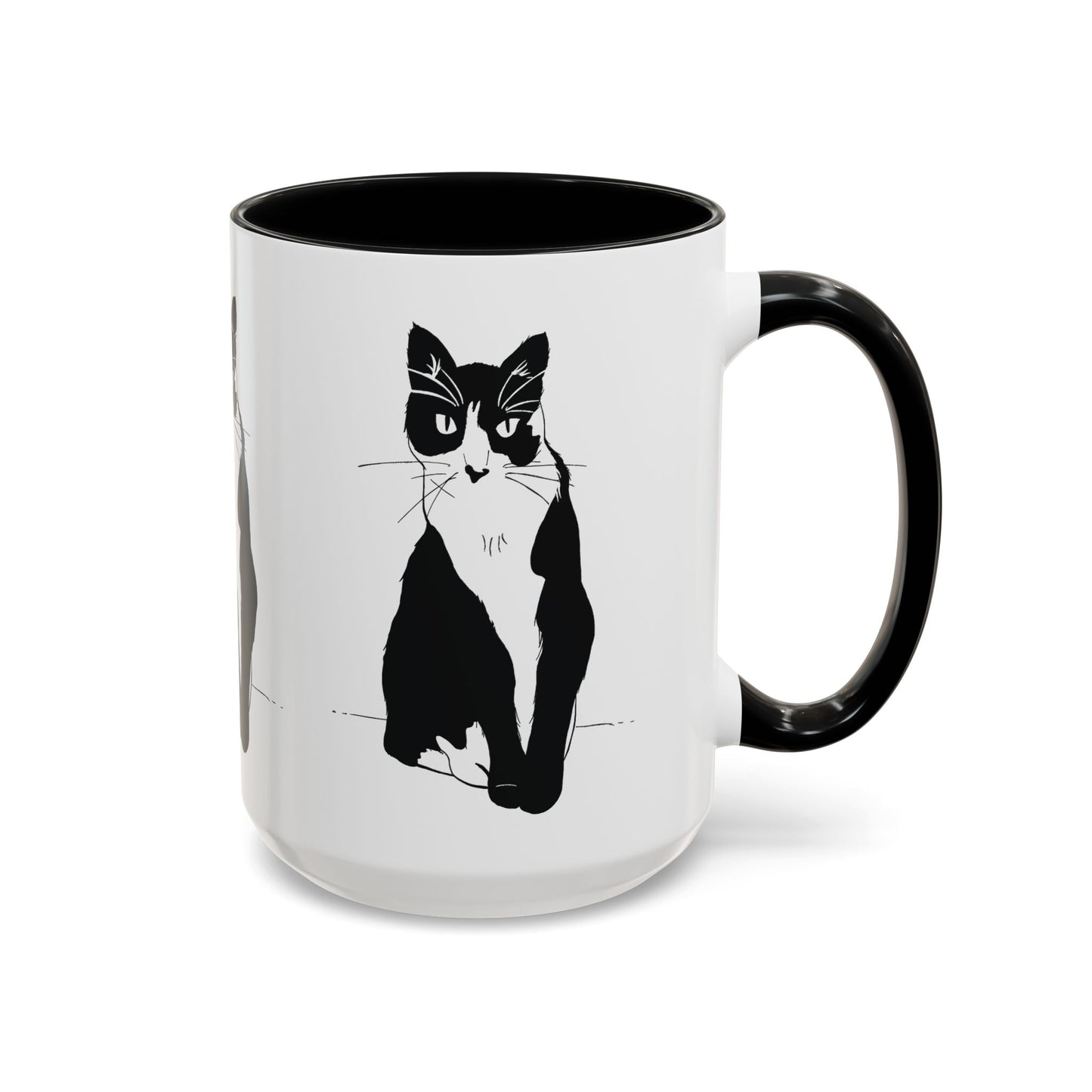 Three Cats Accent Mug (Transparent Style Cat) - Three Cats Edition Cat Mug