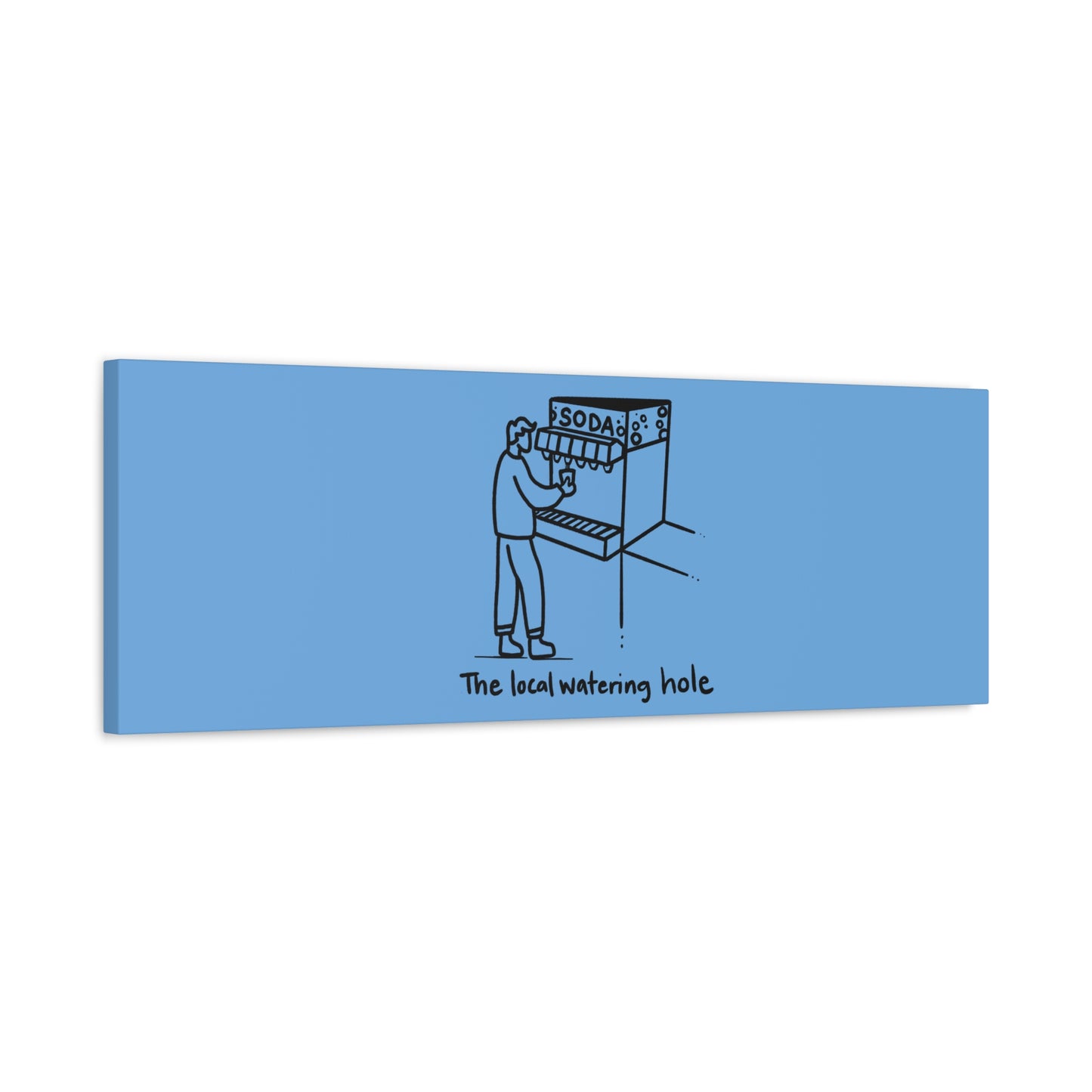 Local Watering Hole Canvas Print - Blue