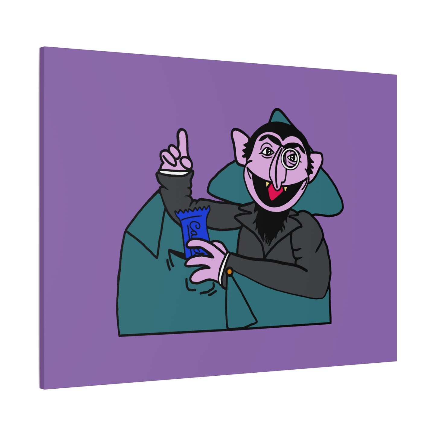 The Count Stealing Candy Canvas Print Light Purple - Sesame Street The Count Canvas Art