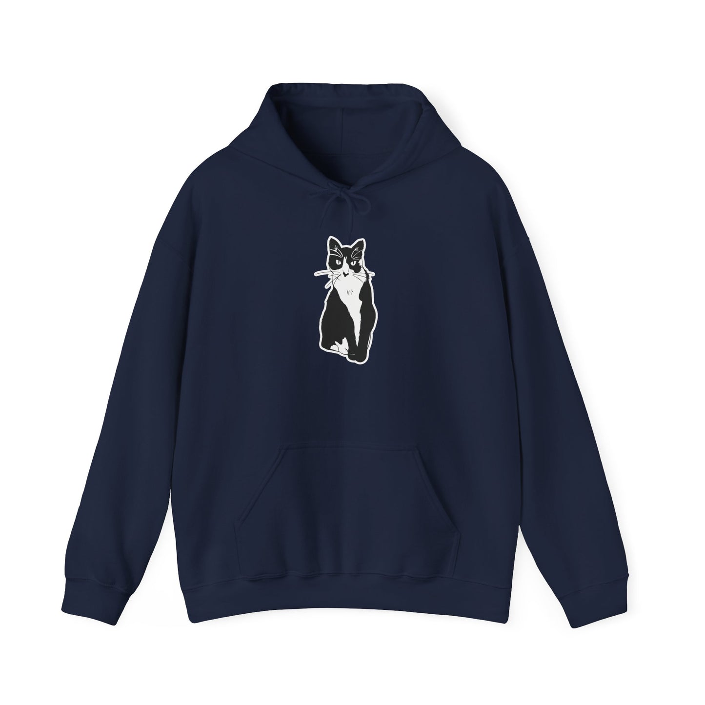 Cat Hoodie (Sticker Style Cat) - Cat Hooded Sweatshirt