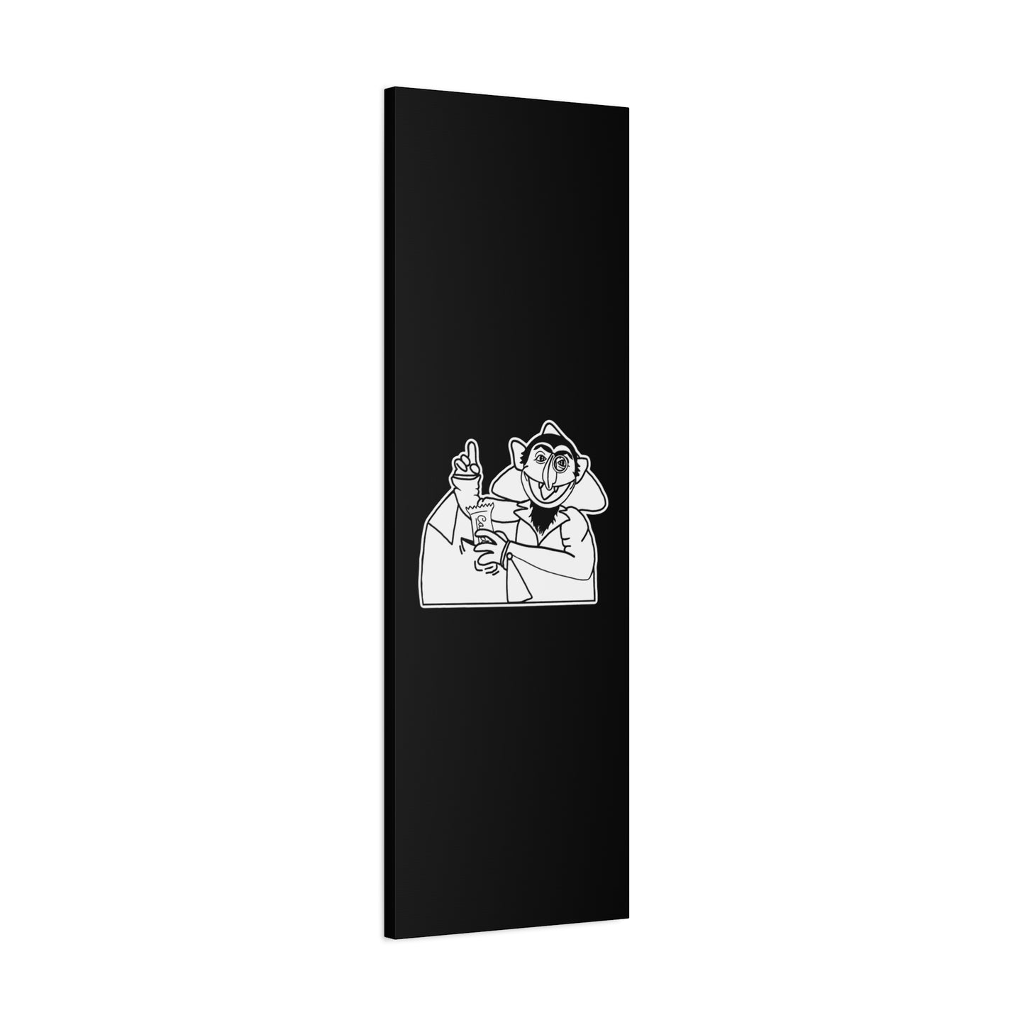 The Count Stealing Candy Outline Canvas Print Black - Sesame Street The Count Parody Canvas Art
