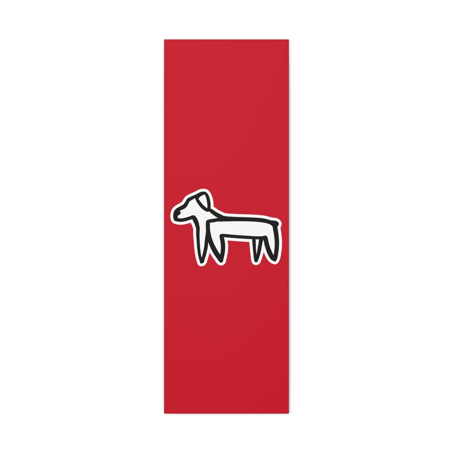 Dog Canvas Print on Red (Sticker Style White Dog) - Dog Art Print