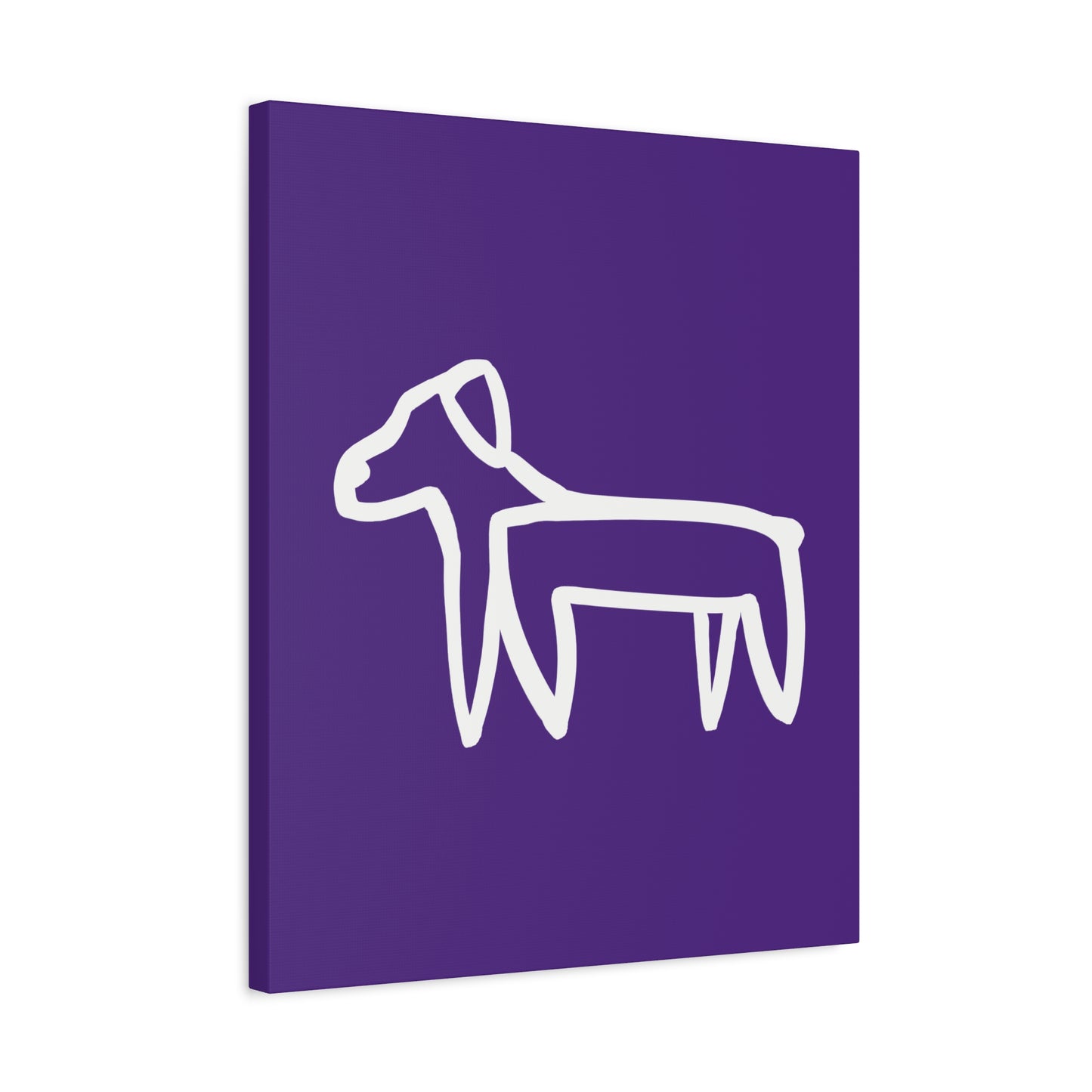 Dog Canvas Print on Purple (Transparent Style White Dog) - Dog Art Print