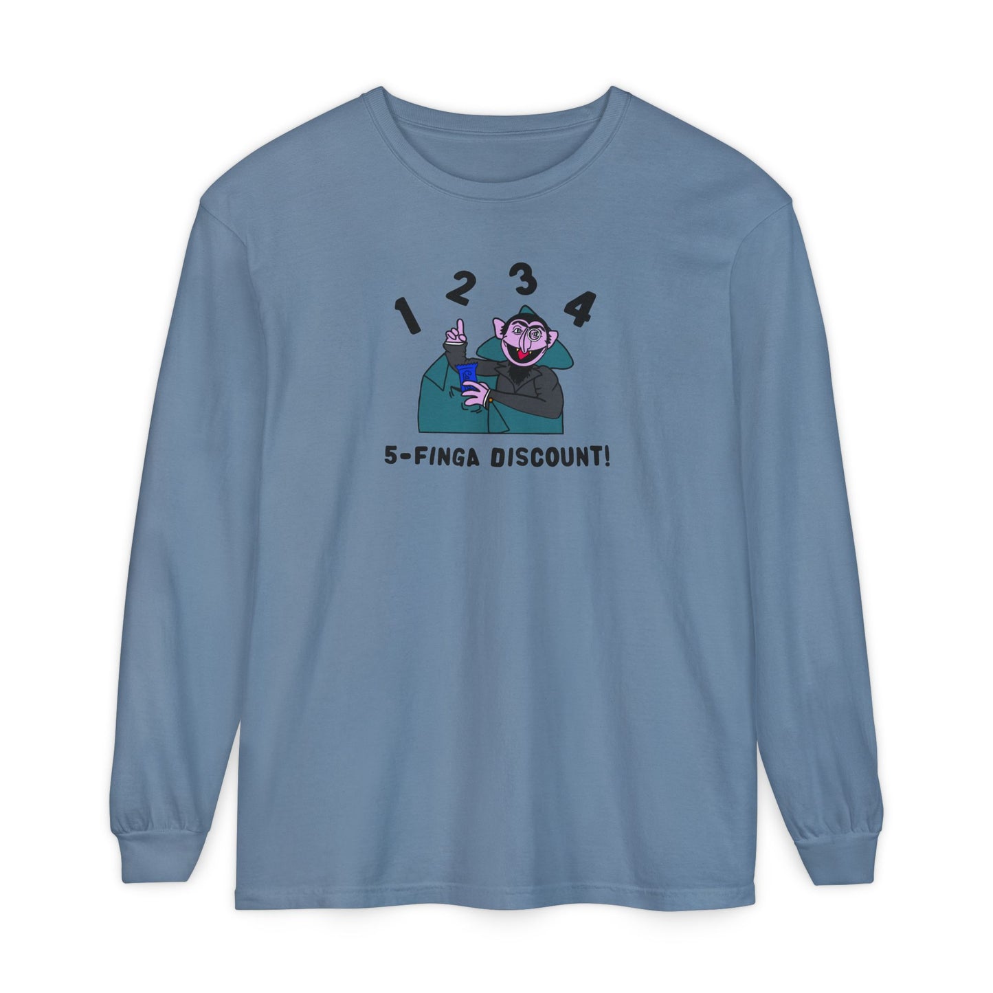 Five Finger Discount Long Sleeve Tee - Sesame Street The Count 5-Finger Discount Shirt