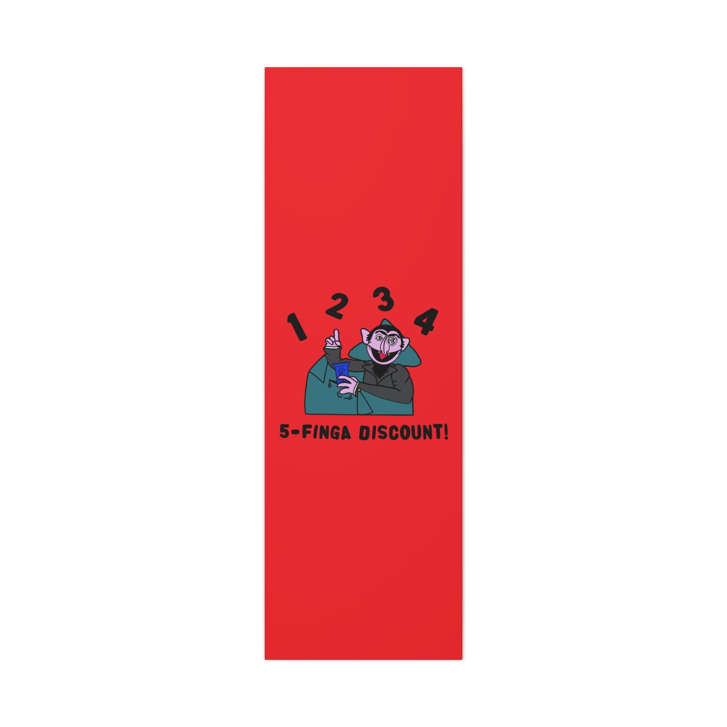 Five Finger Discount Canvas Print Red - Sesame Street The Count Parody Art Print