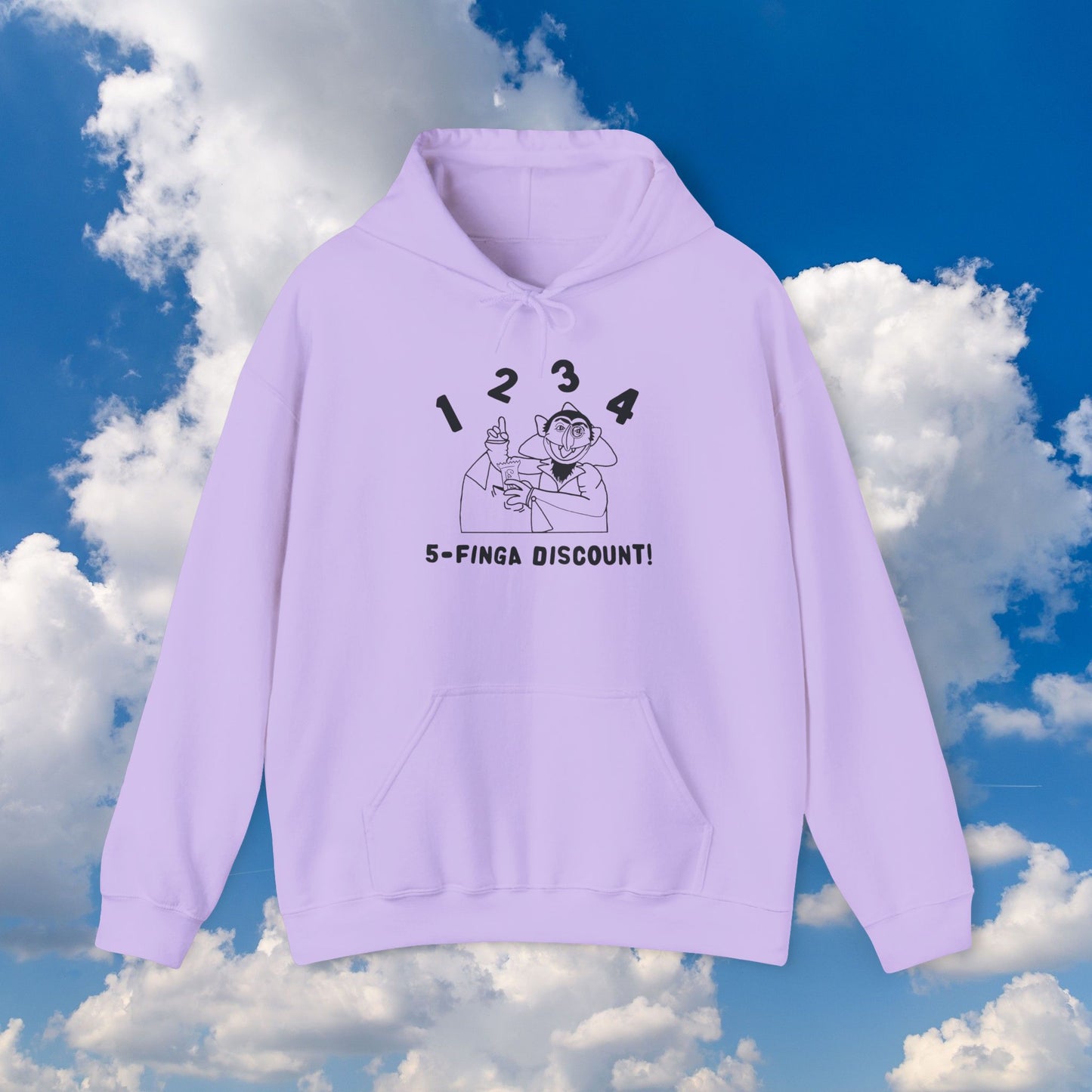 Five Finger Discount Outline Hoodie - Sesame Street The Count Parody Hooded Sweatshirt
