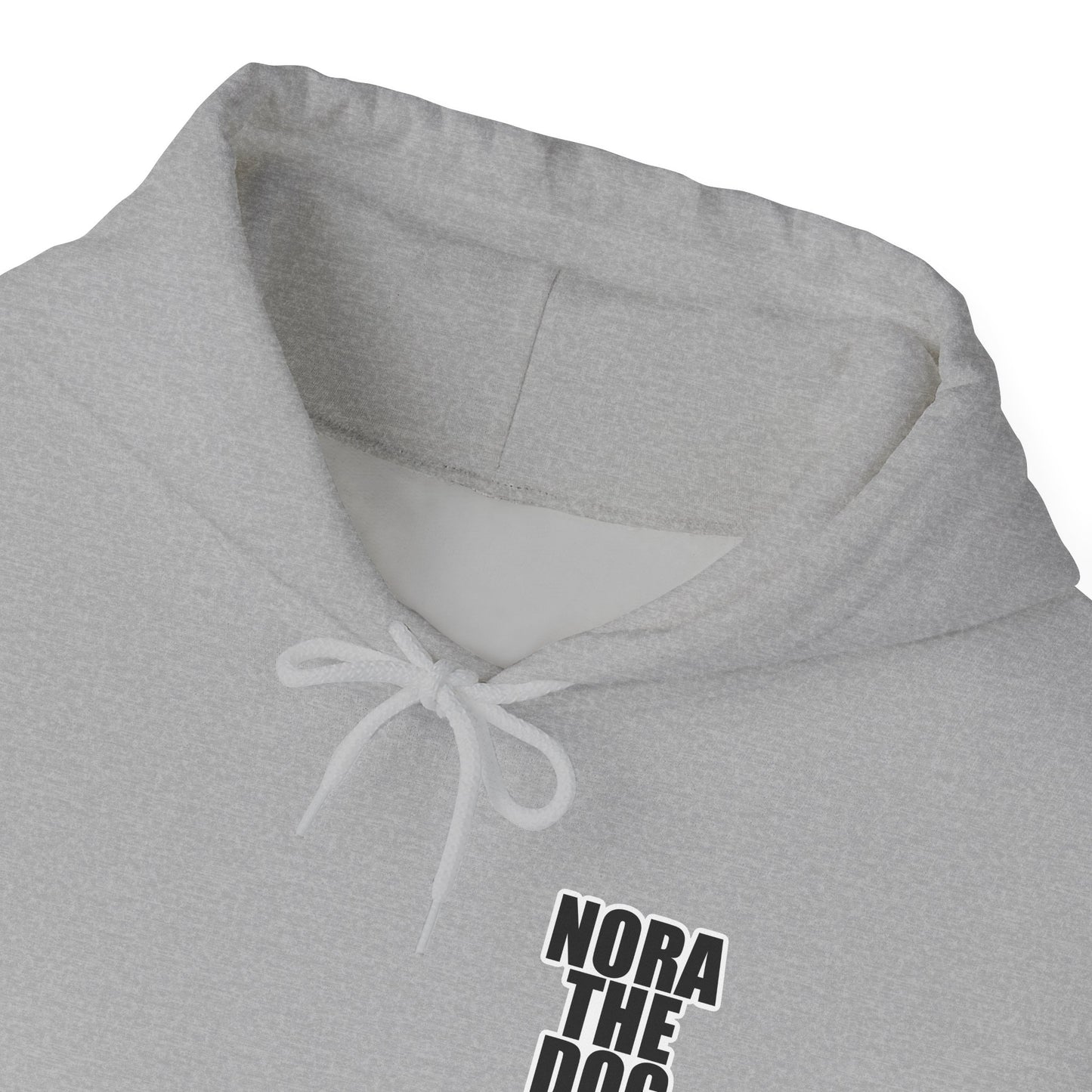 Nora the Dog Heart Hoodie Back Design (Sticker Style Nora) - Nora Hooded Sweatshirt