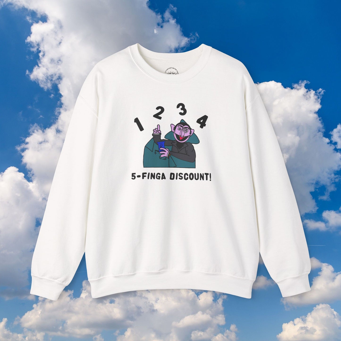 Five Finger Discount Sweatshirt - Sesame Street The Count Parody Sweatshirt