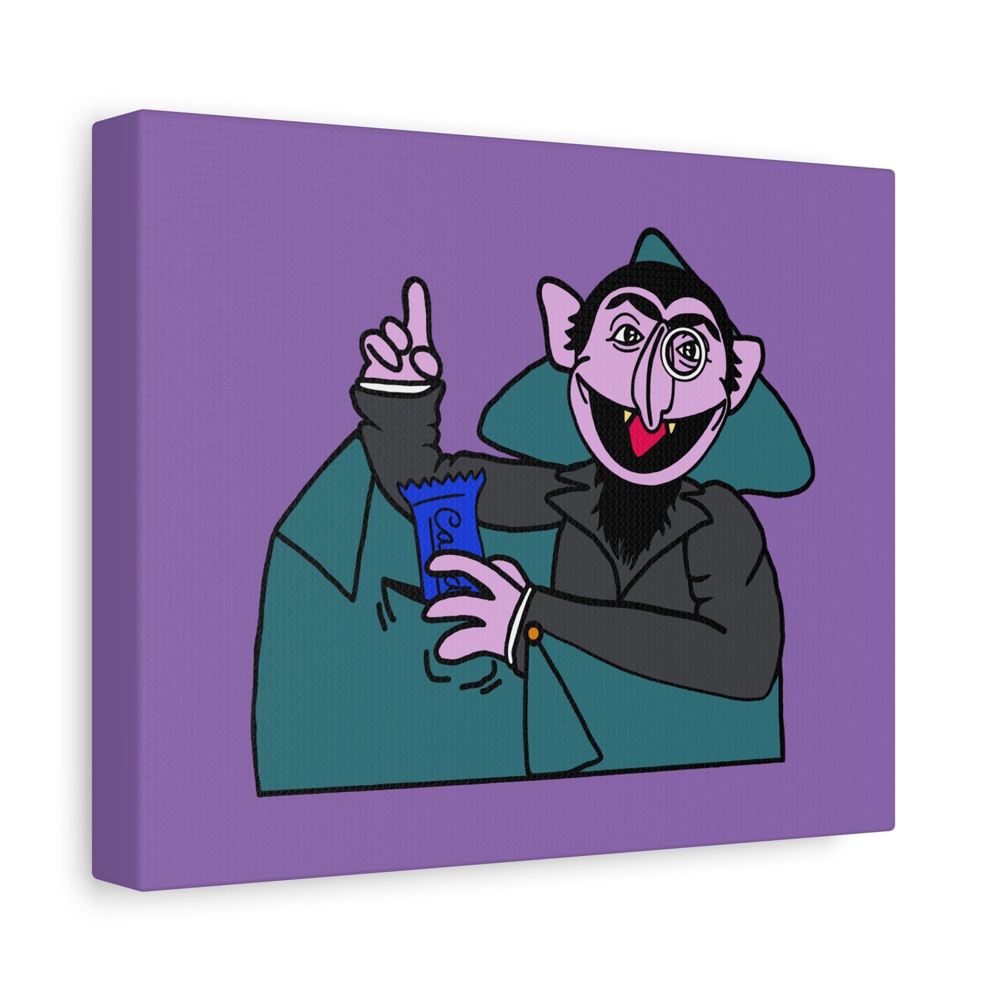 The Count Stealing Candy Canvas Print Light Purple - Sesame Street The Count Canvas Art