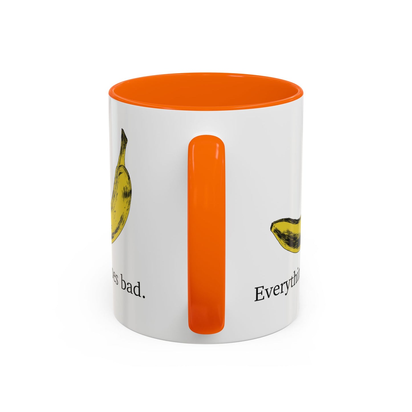 Everything Goes Bad Yellow Banana Accent Mug