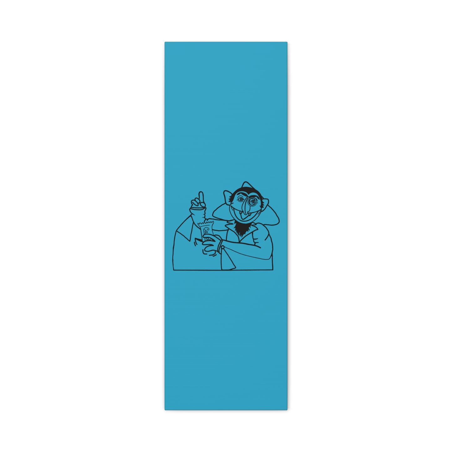 The Count Stealing Candy Outline Canvas Print Turquoise - Sesame Street The Count Art Print