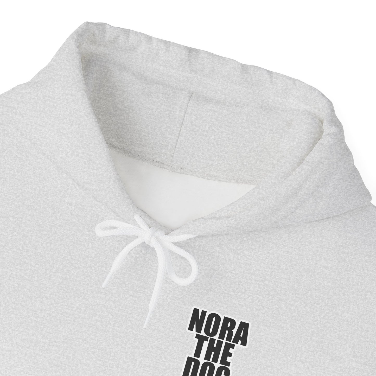 Nora the Dog Heart Hoodie Back Design (Sticker Style Nora) - Nora Hooded Sweatshirt
