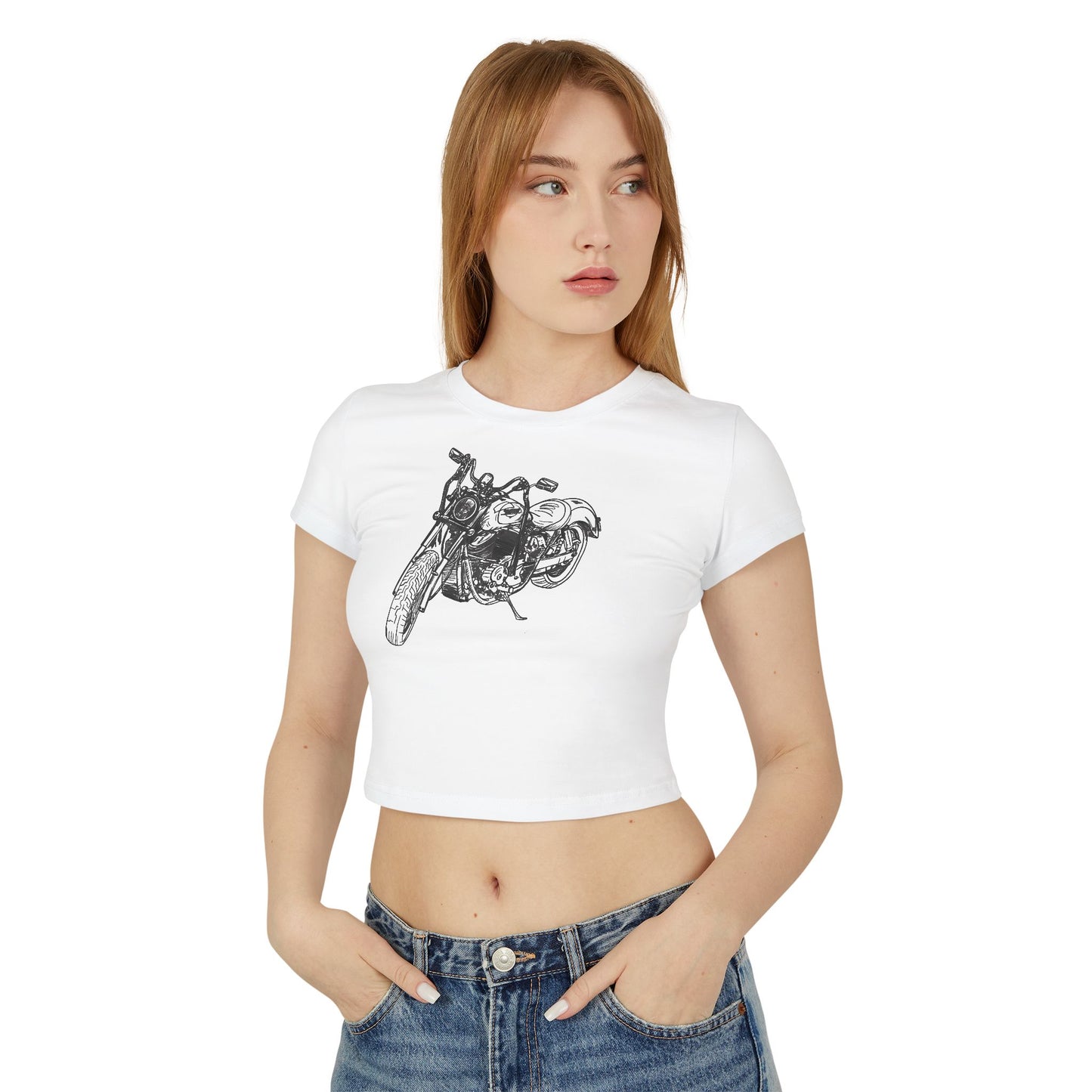 Harley Motorcycle Sketch Baby Tee