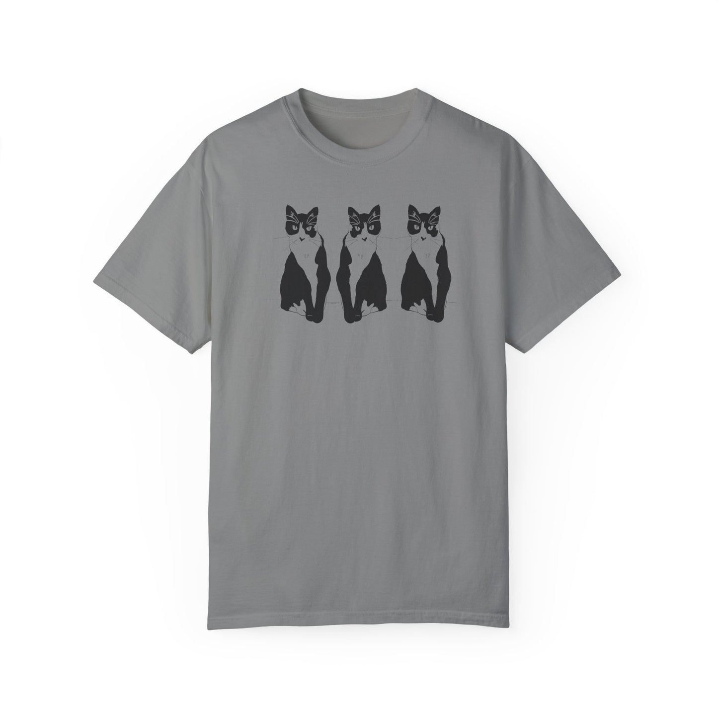 Cat x3 Tee (Transparent Style Cat) - Cat Drawing Shirt
