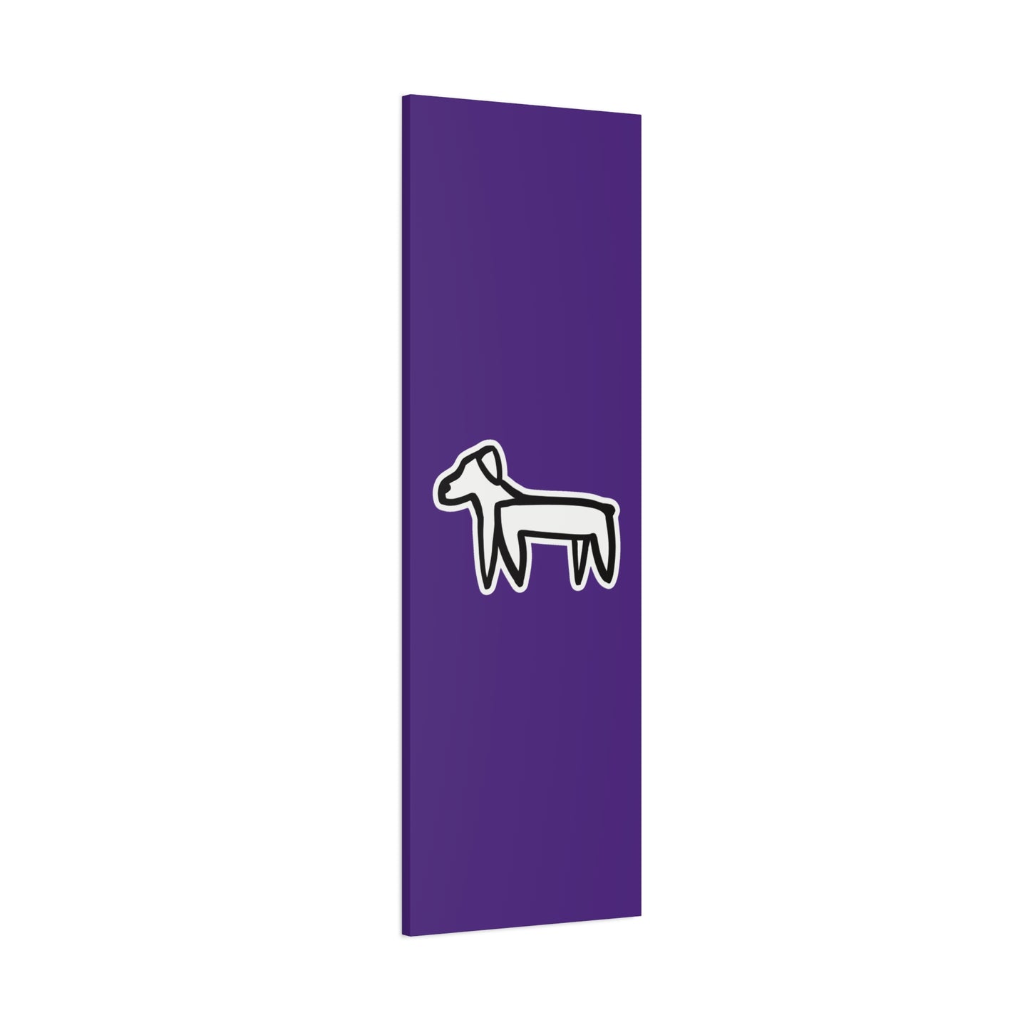 Dog Canvas Print on Purple (Sticker Style White Dog) - Dog Art Print