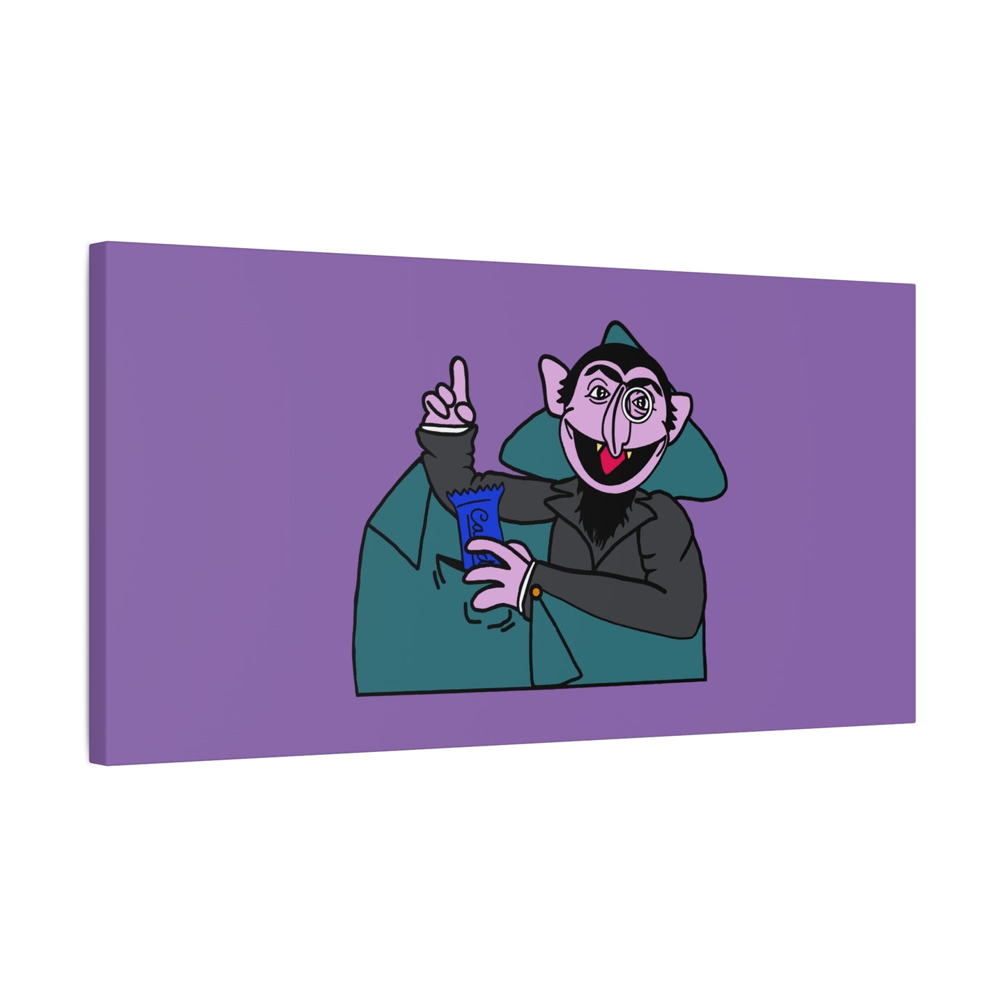 The Count Stealing Candy Canvas Print Light Purple - Sesame Street The Count Canvas Art
