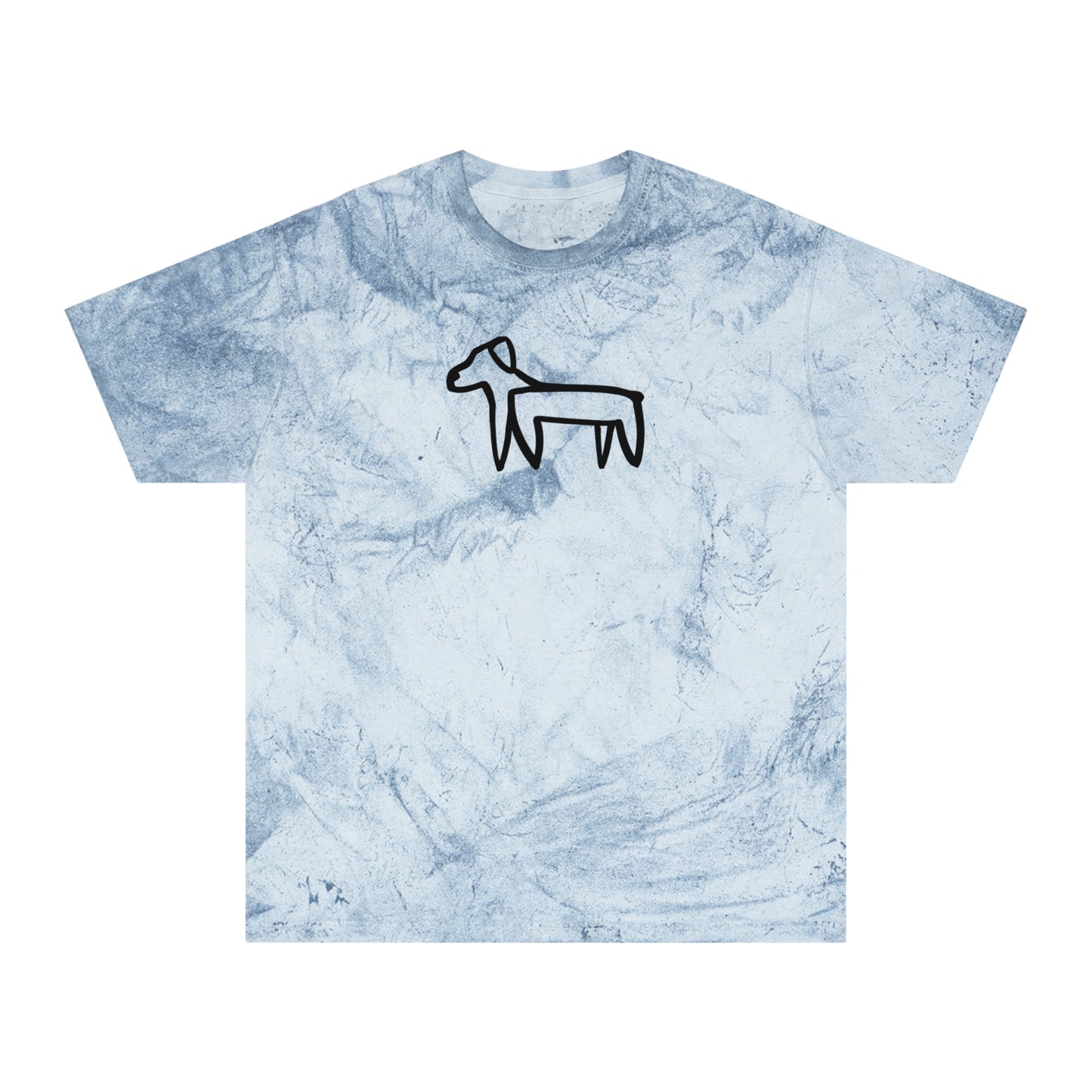 Dog Line Drawing Color Blast Tee