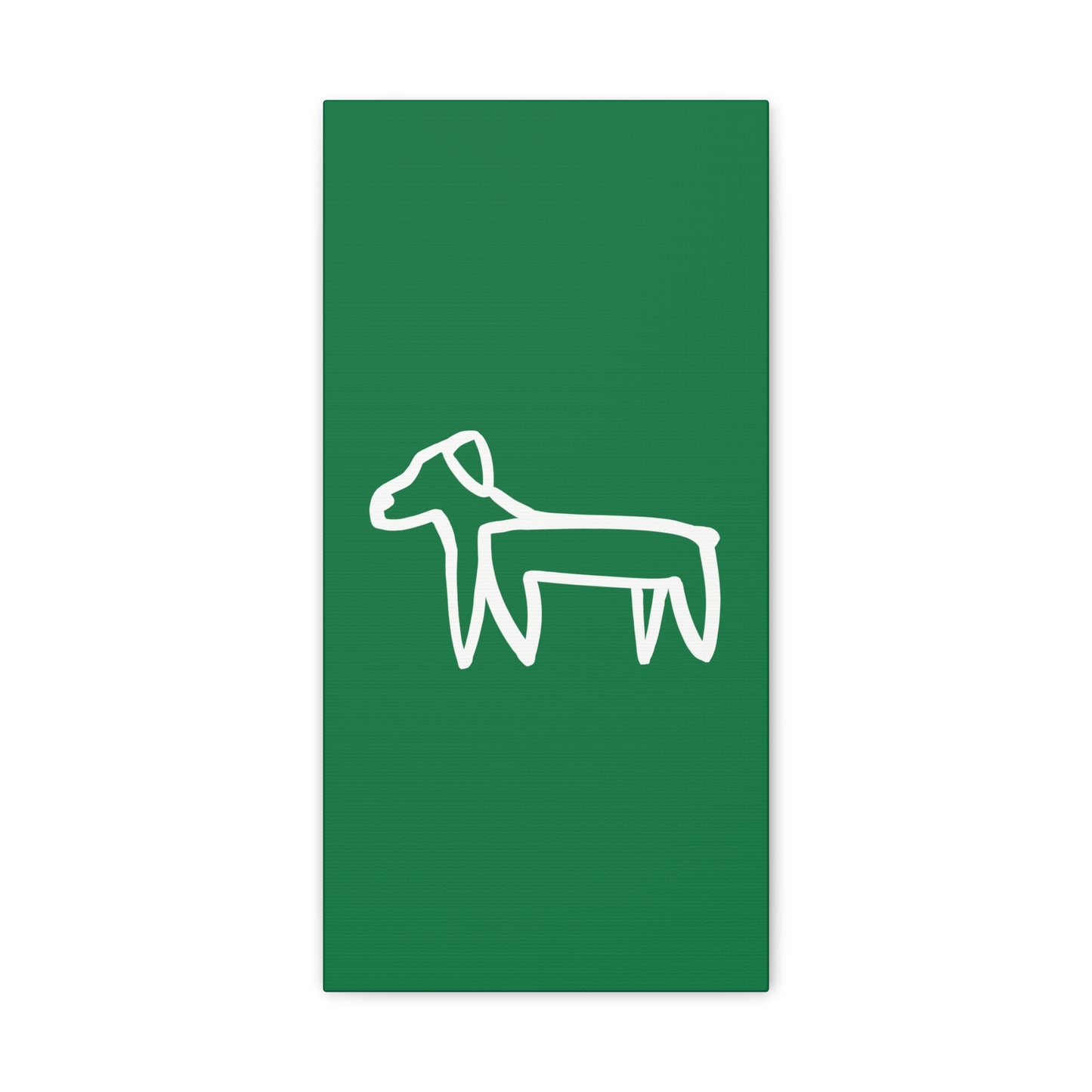 Dog Canvas Print on Green (Transparent Style White Dog) - Dog Art Print